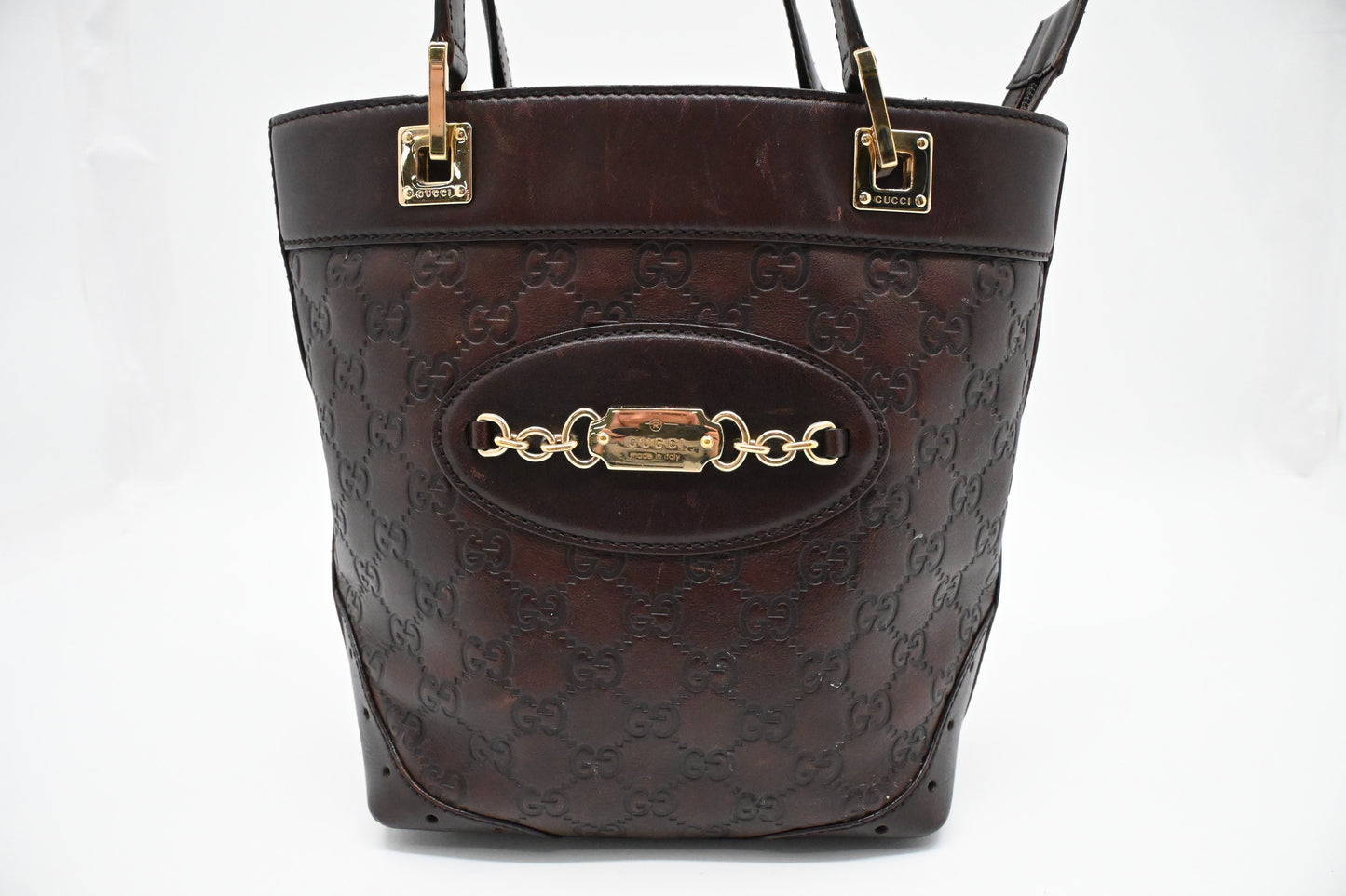 Gucci Shoulder Bag in Plum Guccissima Leather