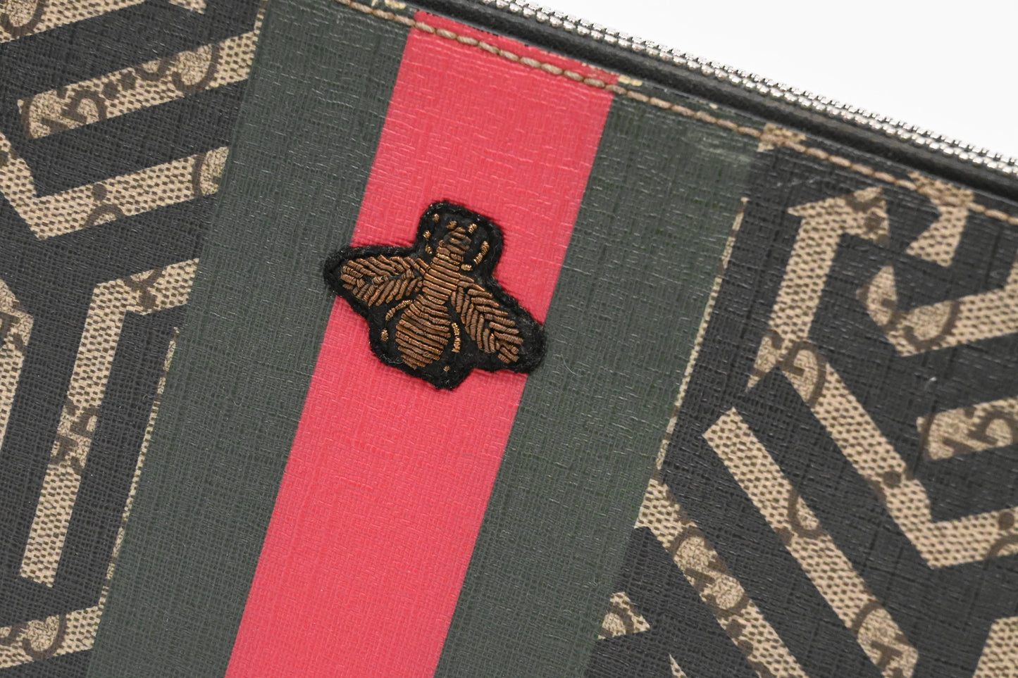 Gucci Bee Clutch in GG Supreme Canvas