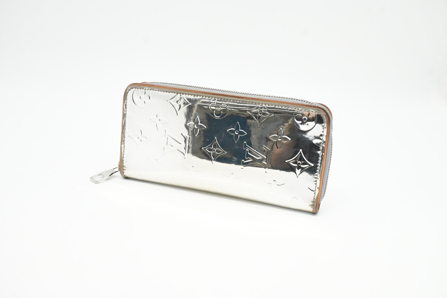 Louis Vuitton Vertical Zippy Wallet in Silver Mirror Canvas