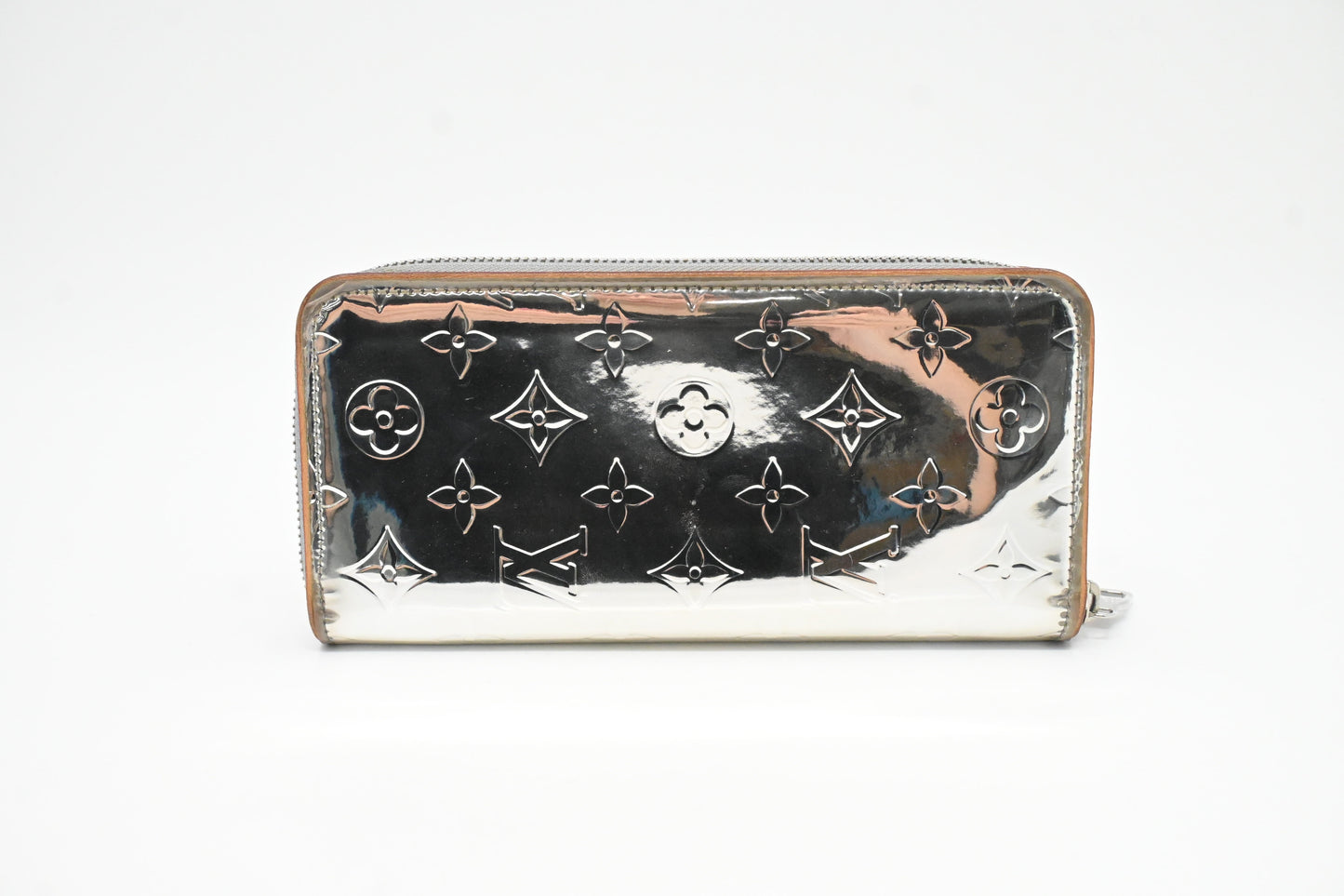 Louis Vuitton Vertical Zippy Wallet in Silver Mirror Canvas