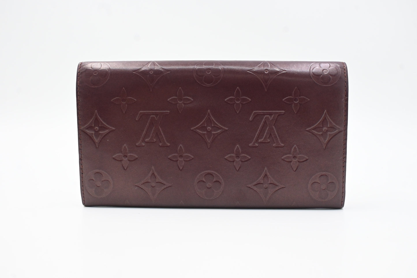 Louis Vuitton Sarah Wallet in Matte Burgundy Leather