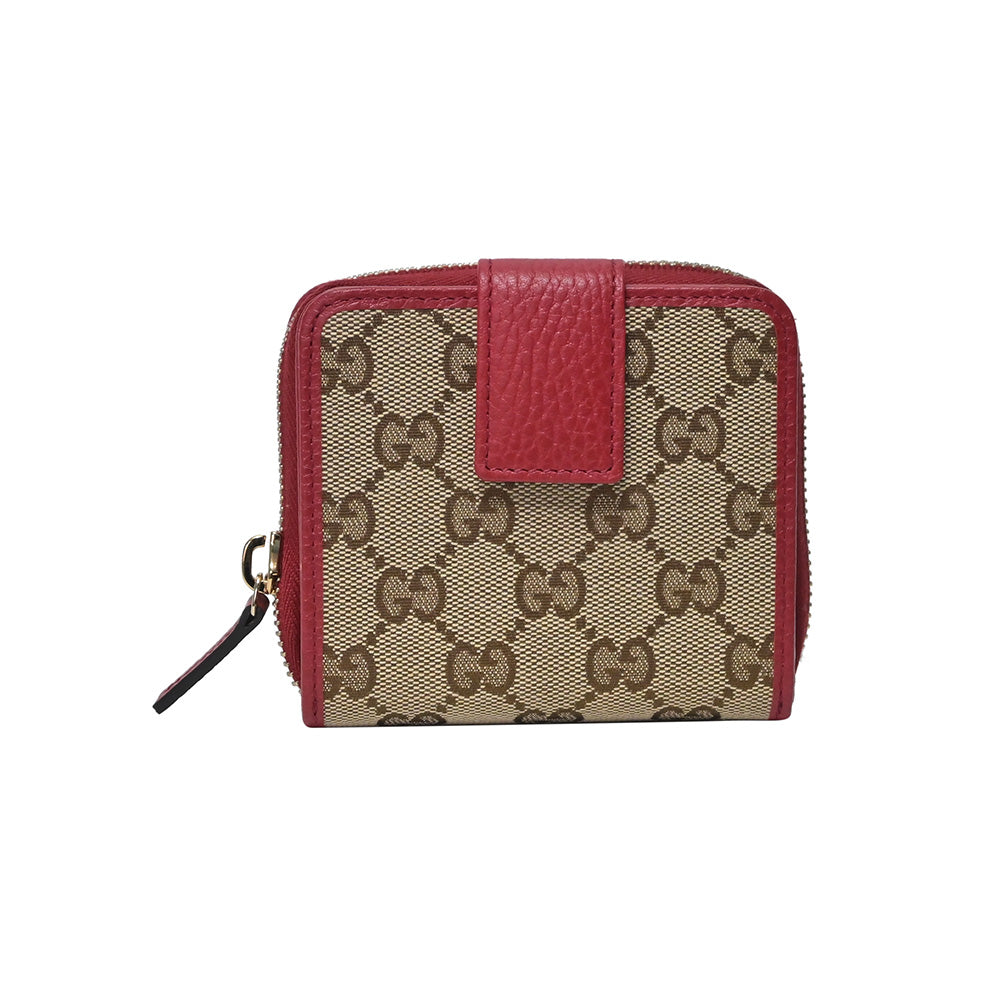 Gucci Red GG Canvas Compact Wallet [Clearance Sale]