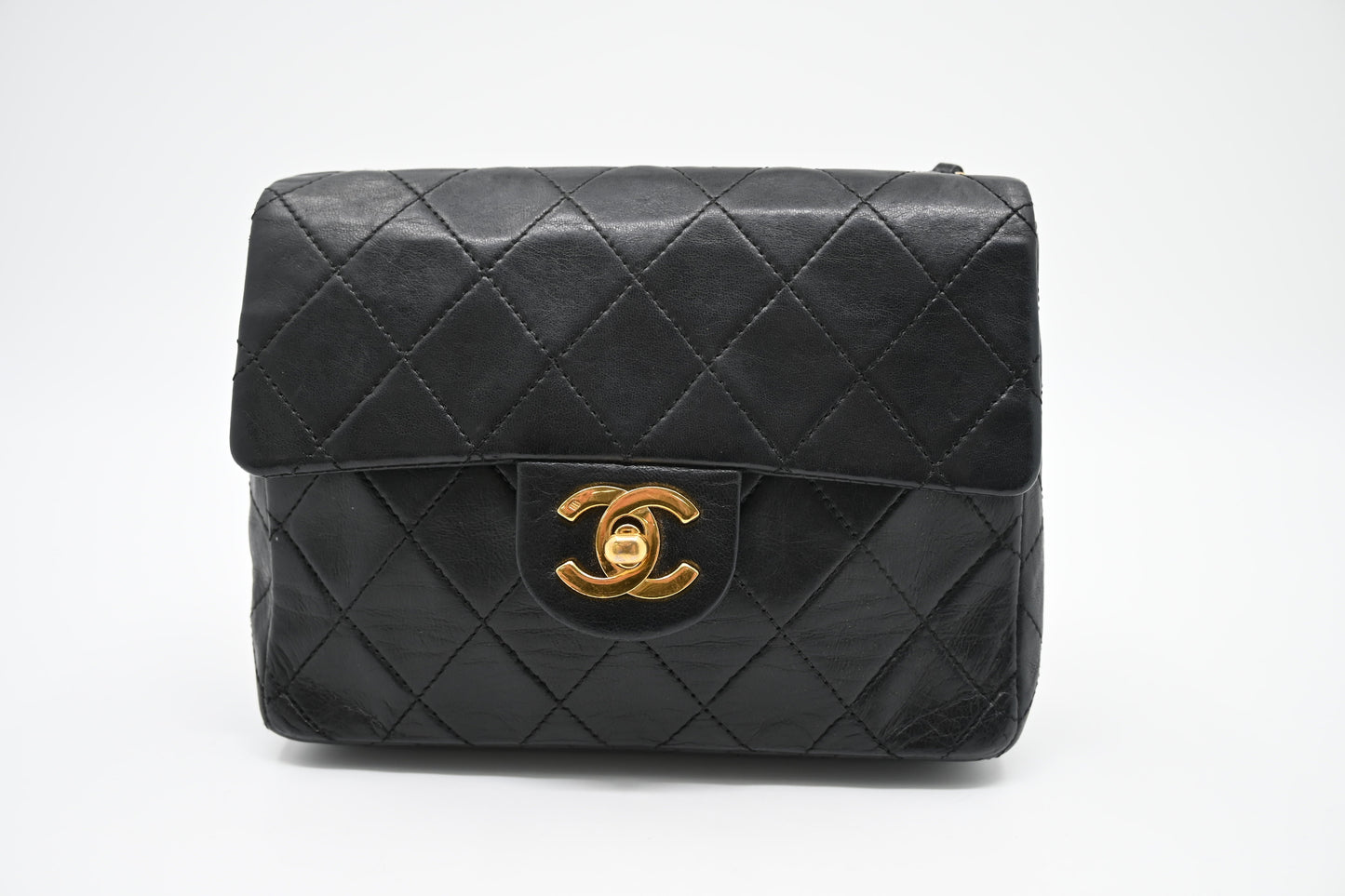 Chanel Mini Square in Black MatelassÃ© Leather