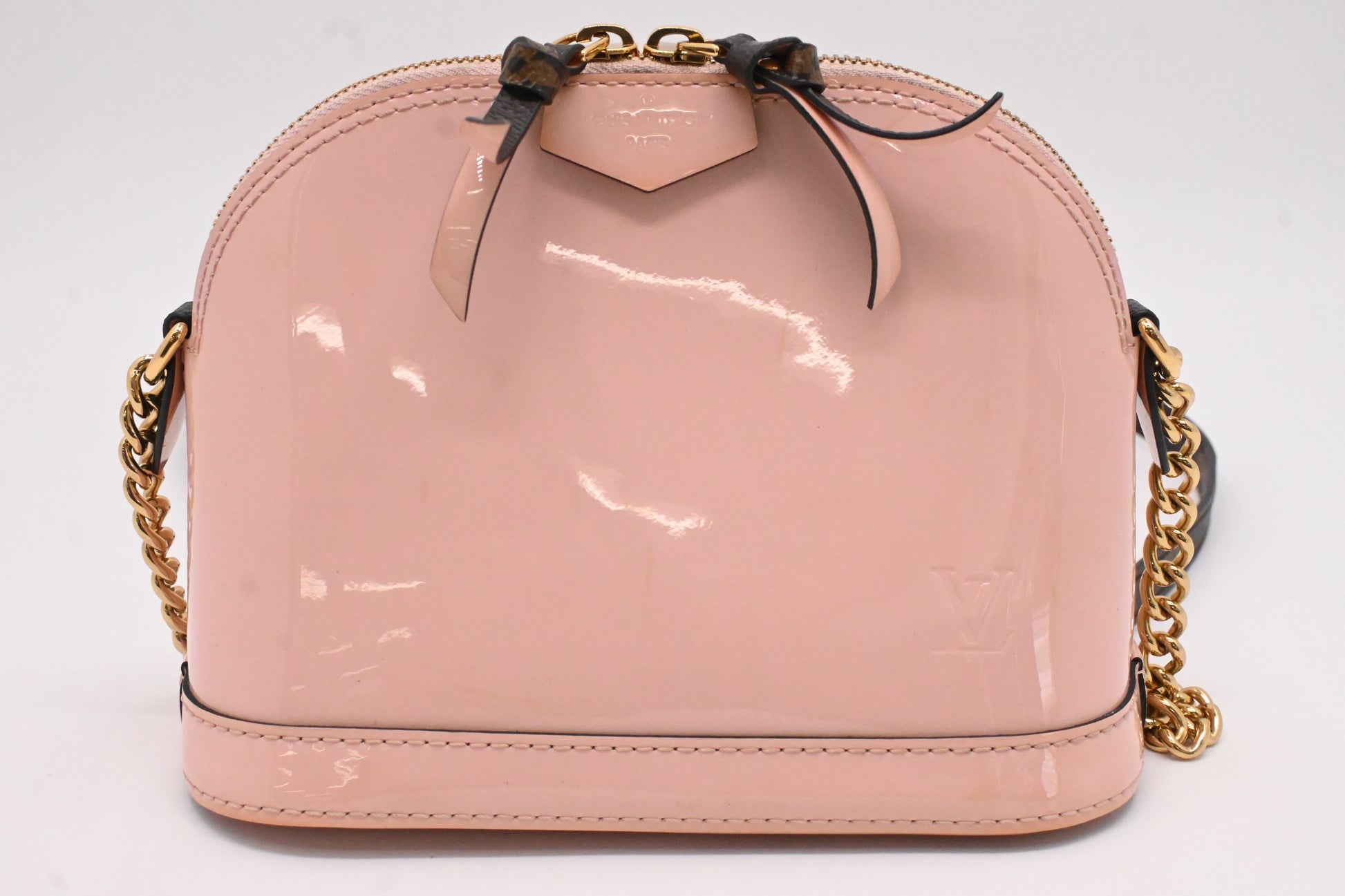 Louis Vuitton Mini Alma in Pink Vernis Leather and Monogram Canvas