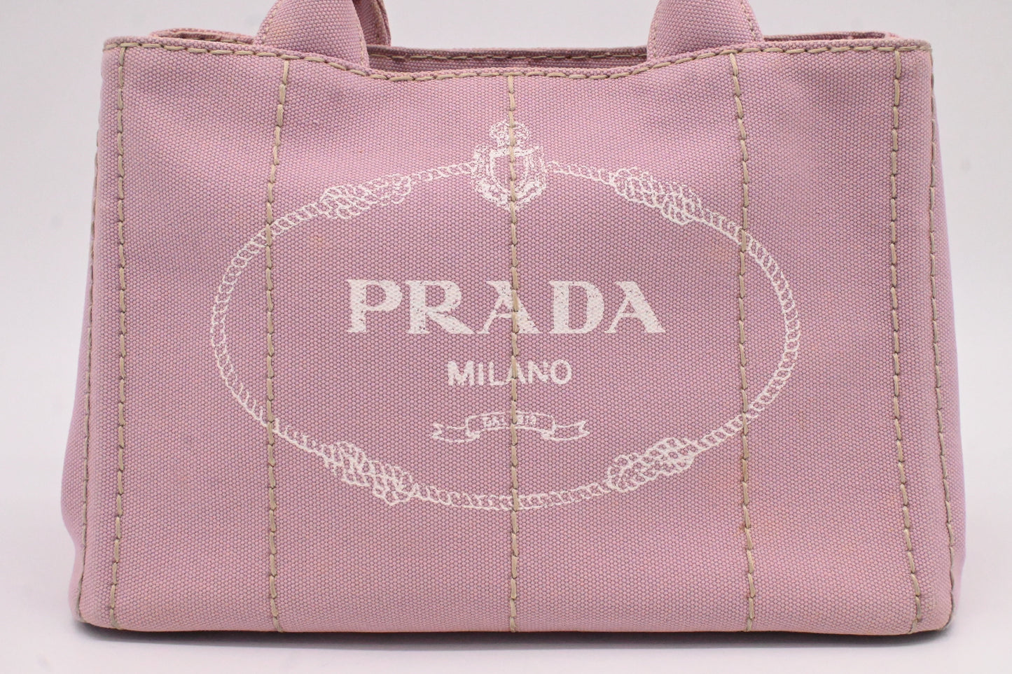 Prada Small Canapa in Pink Canvas