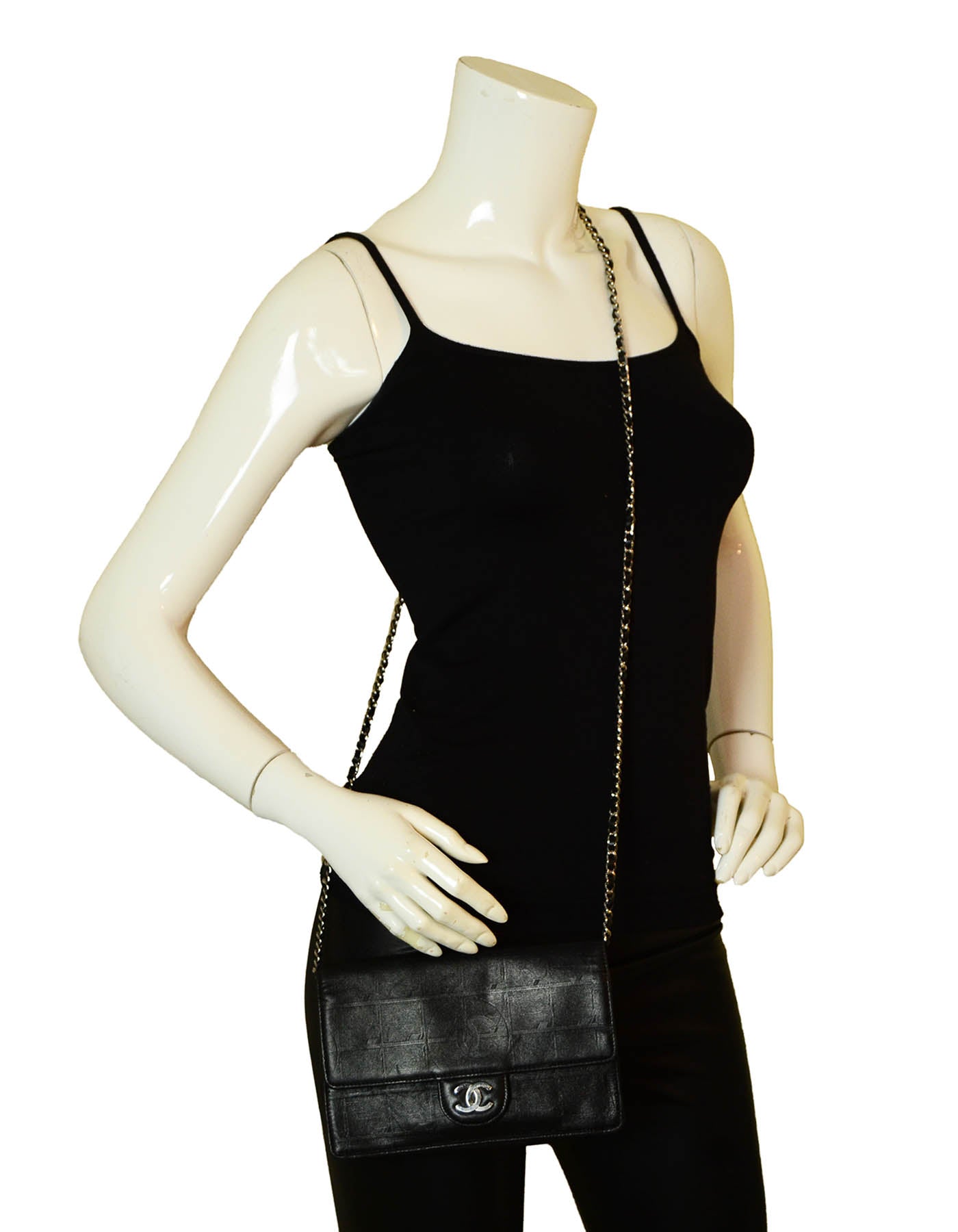 Chanel Black Nylon Travel Ligne Wallet on Chain WOC Crossbody Bag