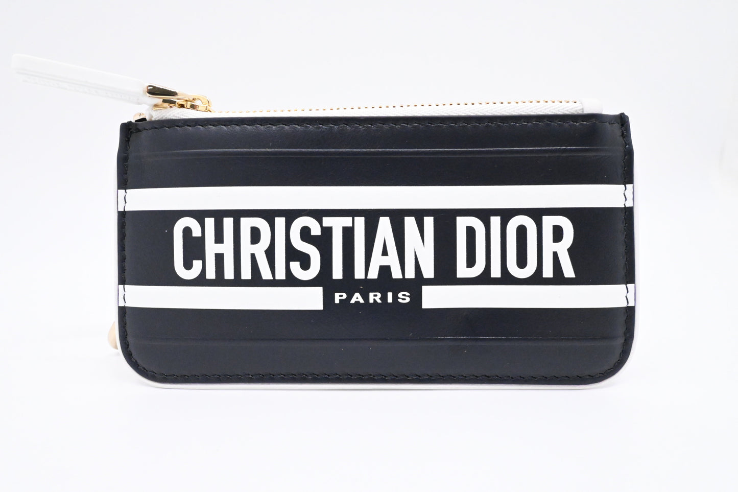 Dior Vibe Key Case in Black and White Leather