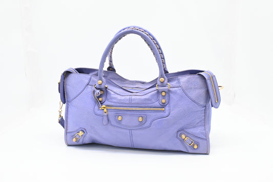 Balenciaga Le City in Lavender Arena Leather