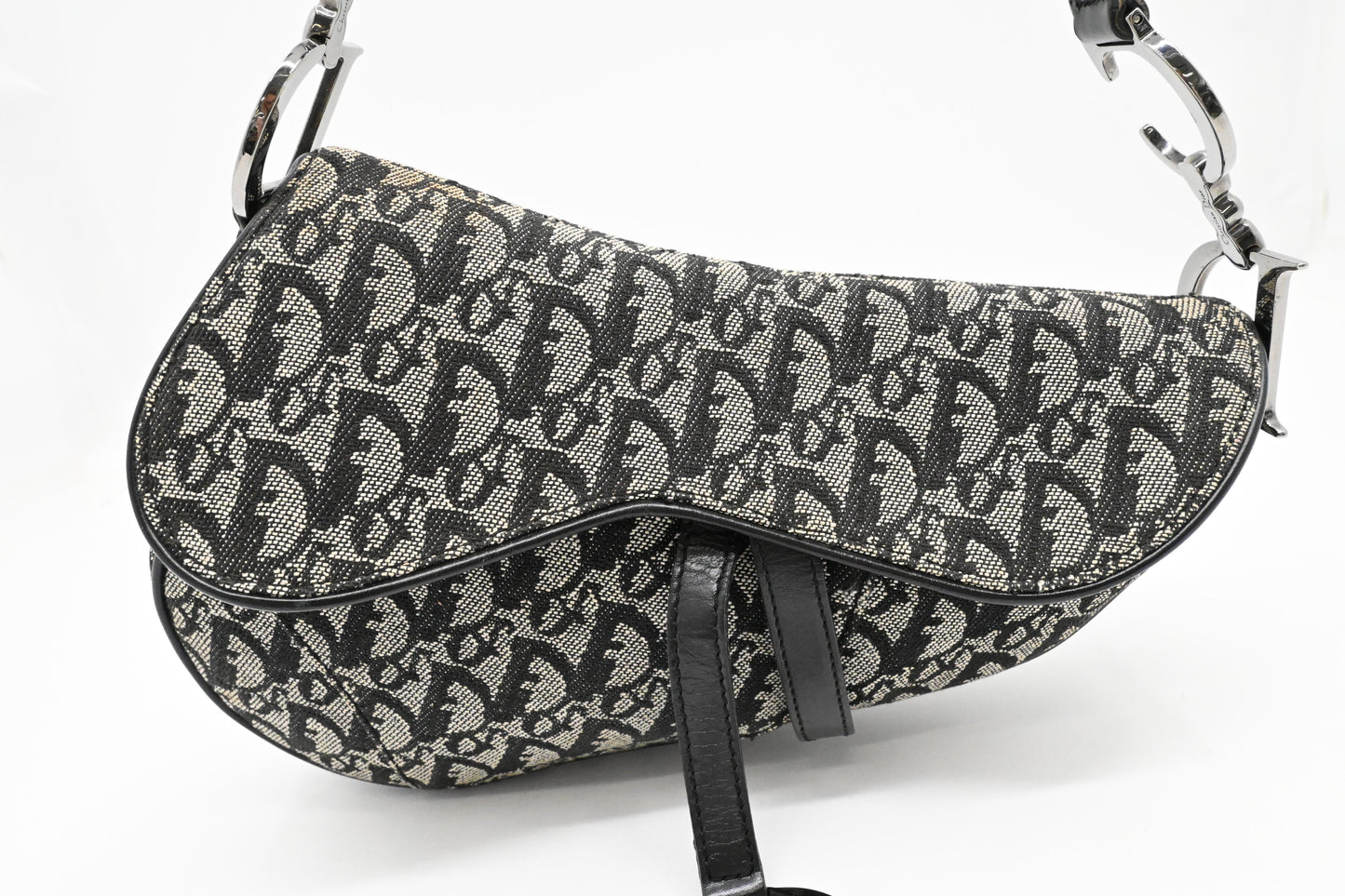 Dior Saddle Bag in Black & White Oblique Canvas