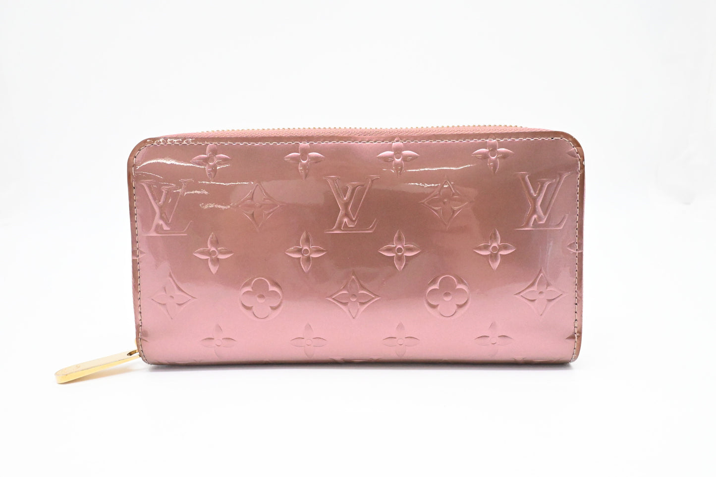 Louis Vuitton Long Zippy Wallet in Pink Metallic Vernis Leather