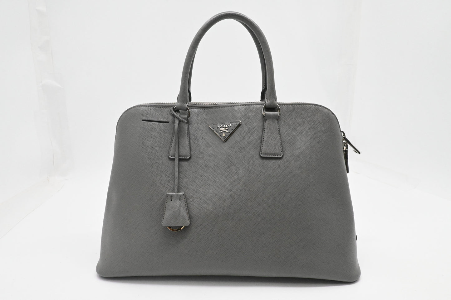 Prada Promenade in Gray Saffiano Leather