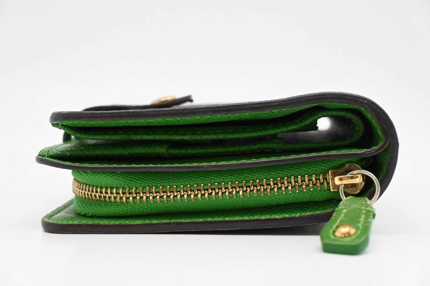 Louis Vuitton Zippy Compact Wallet in Green Perforated Monogram Canvas