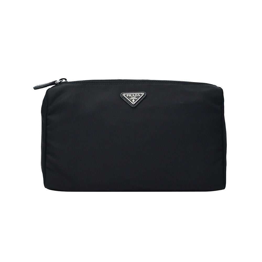 Prada Nero Tessuto Large Cosmetic Pouch [Clearance Sale]
