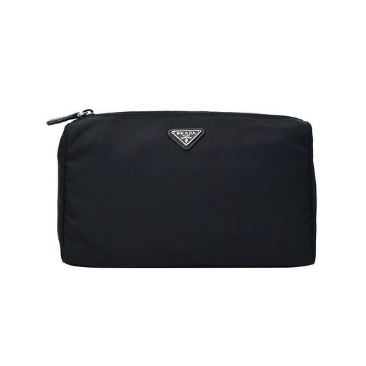 Prada Nero Tessuto Large Cosmetic Pouch [Clearance Sale]