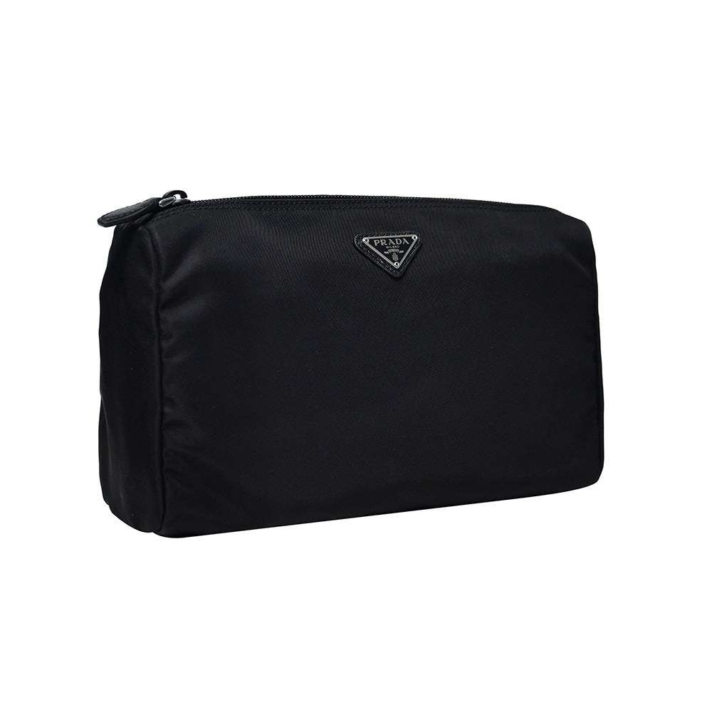 Prada Nero Tessuto Large Cosmetic Pouch [Clearance Sale]