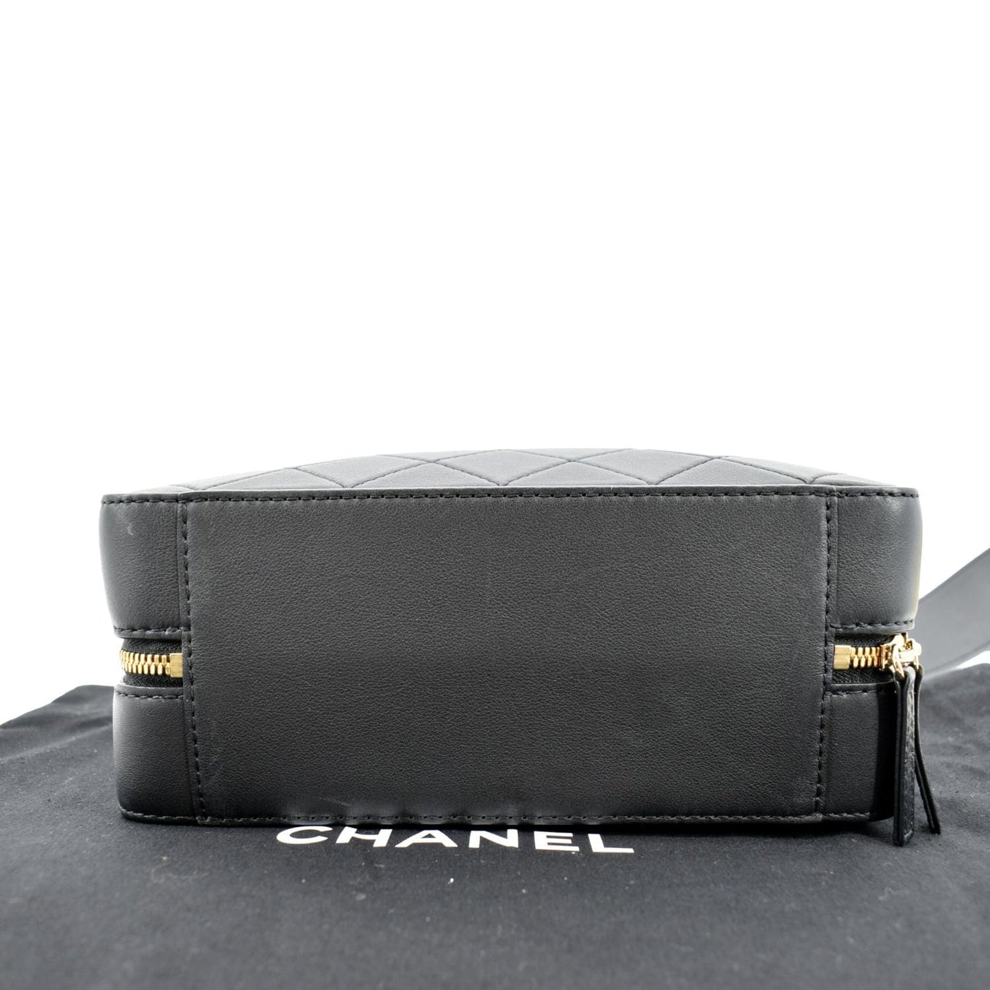 CHANEL Vanity Leather Crossbody Bag Black-