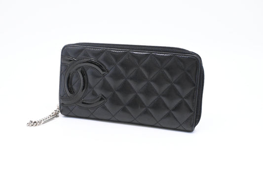 Chanel Cambon Wallet in Black Matelasse Leather