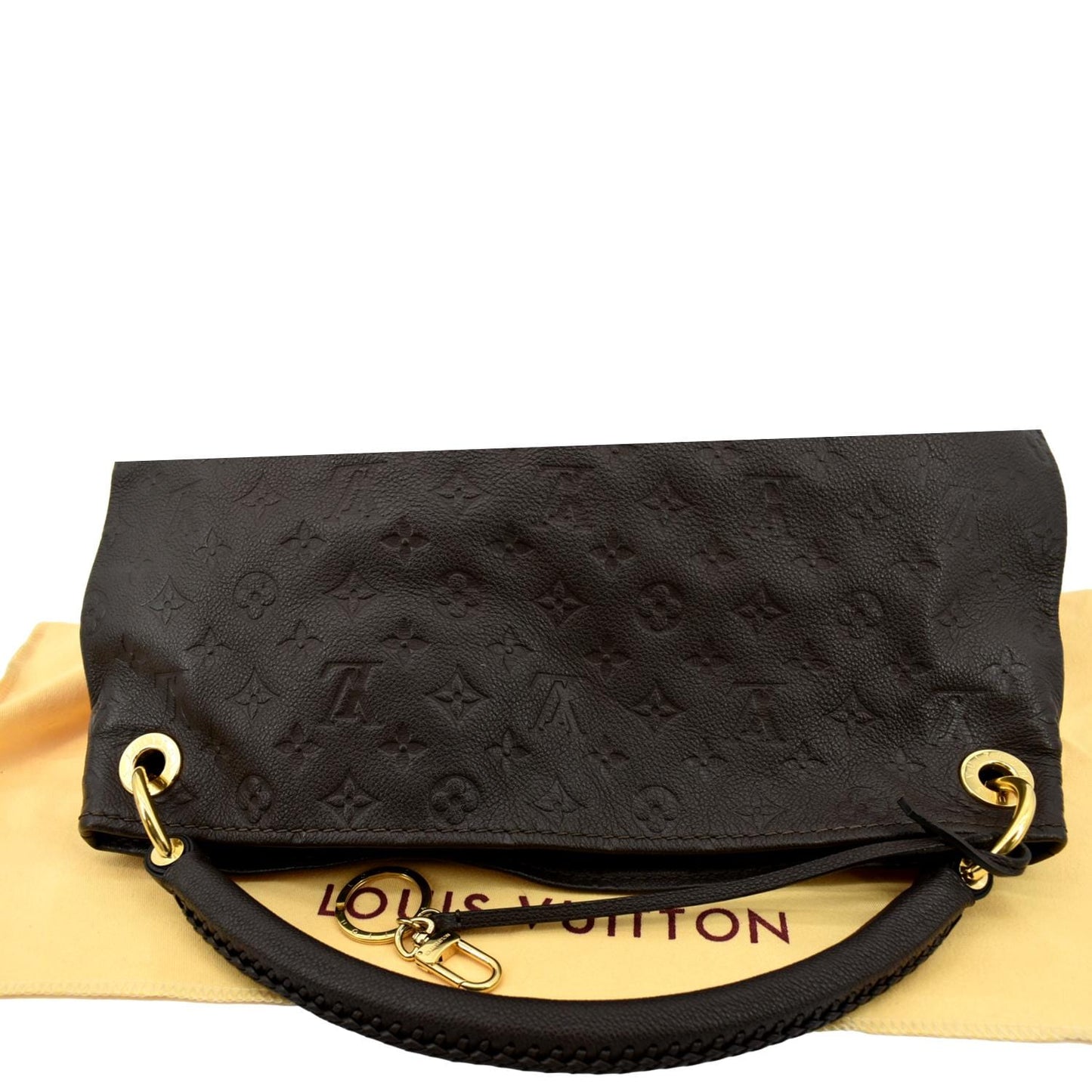 LOUIS VUITTON Artsy MM Monogram Empreinte Leather Shoulder Bag Terre