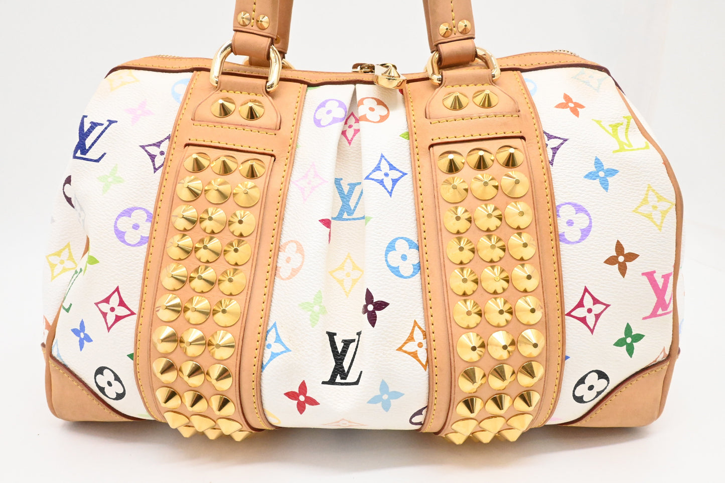 Louis Vuitton Courtney MM in White Multicolor Monogram Canvas