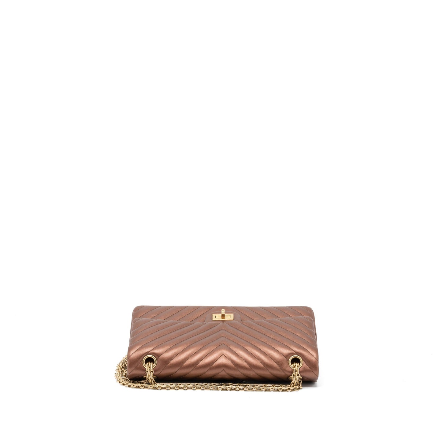 Chanel 2.55 226 Reissue Flap Bag Chevron Aged Calfskin Bronze Brushed
