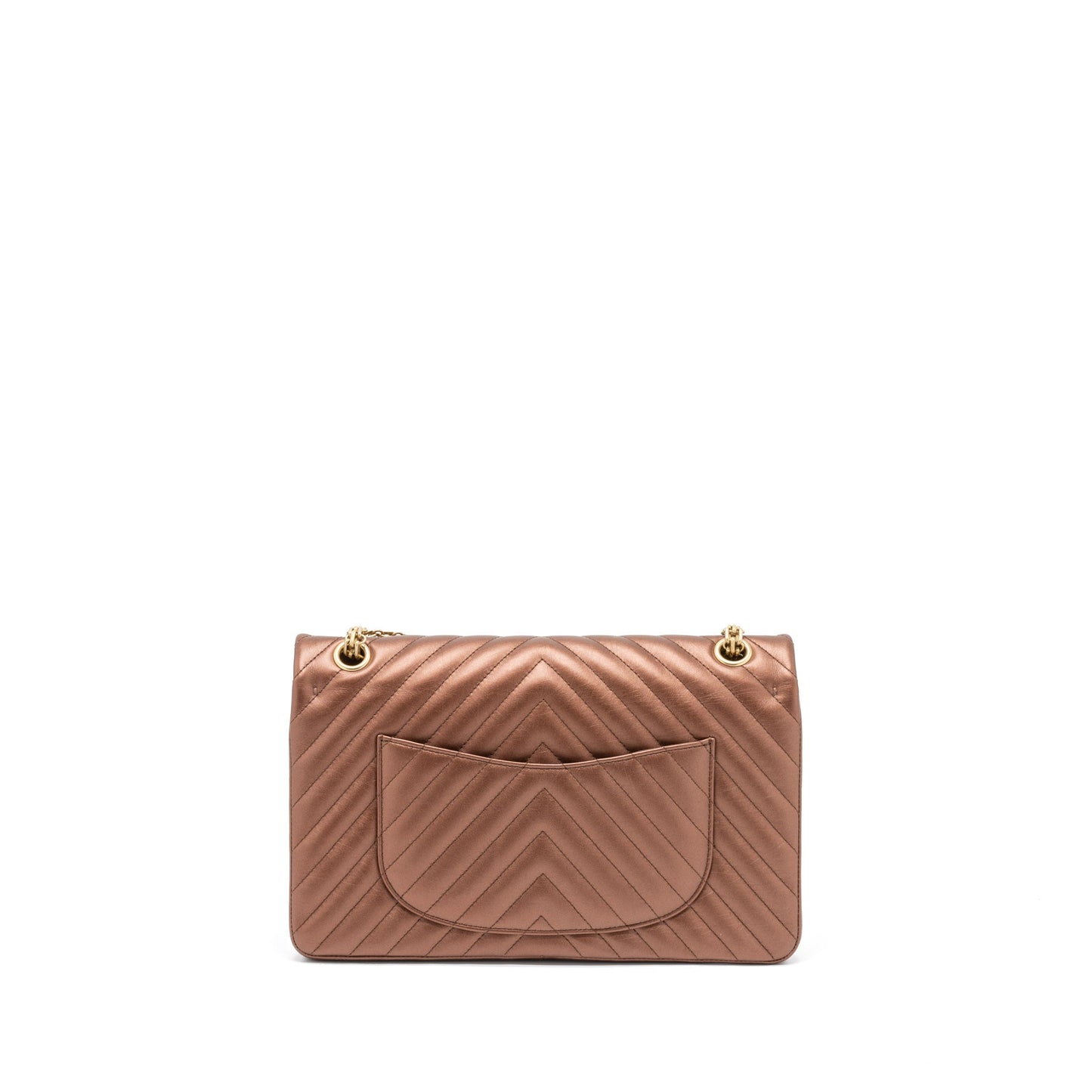 Chanel 2.55 226 Reissue Flap Bag Chevron Aged Calfskin Bronze Brushed