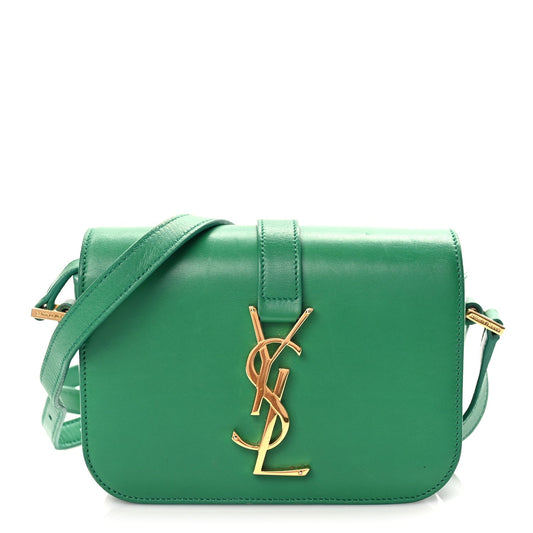 Saint Laurent Smooth Calfskin Small Monogram Université Shoulder Bag Green
