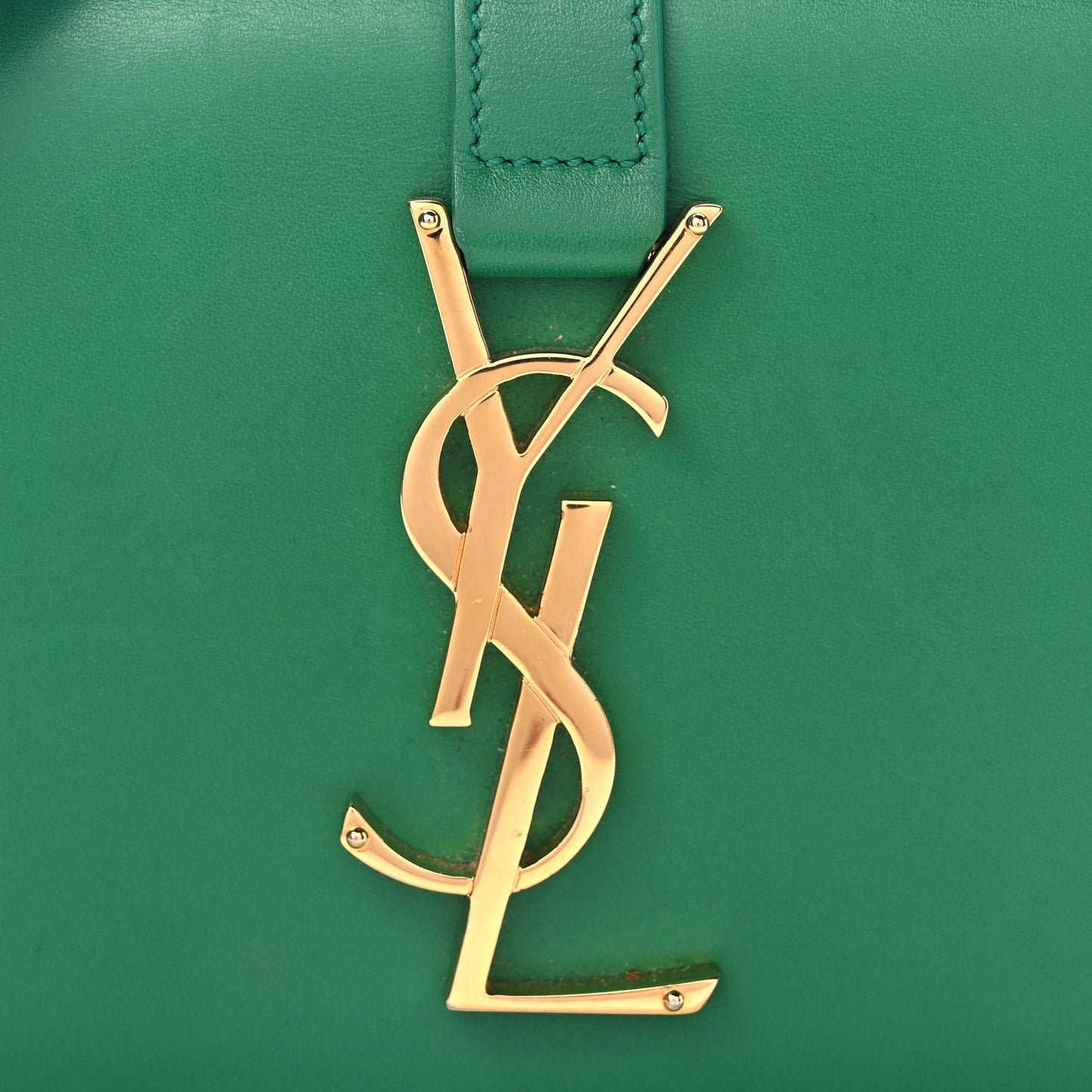 Saint Laurent Smooth Calfskin Small Monogram Université Shoulder Bag Green