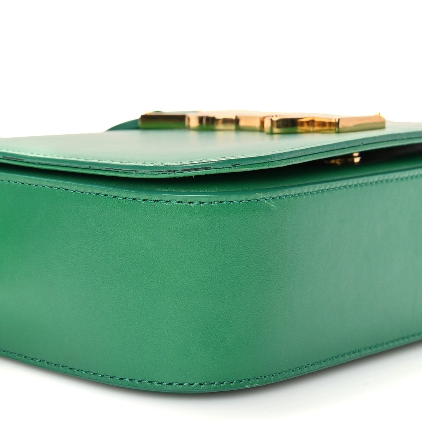 Saint Laurent Smooth Calfskin Small Monogram Université Shoulder Bag Green