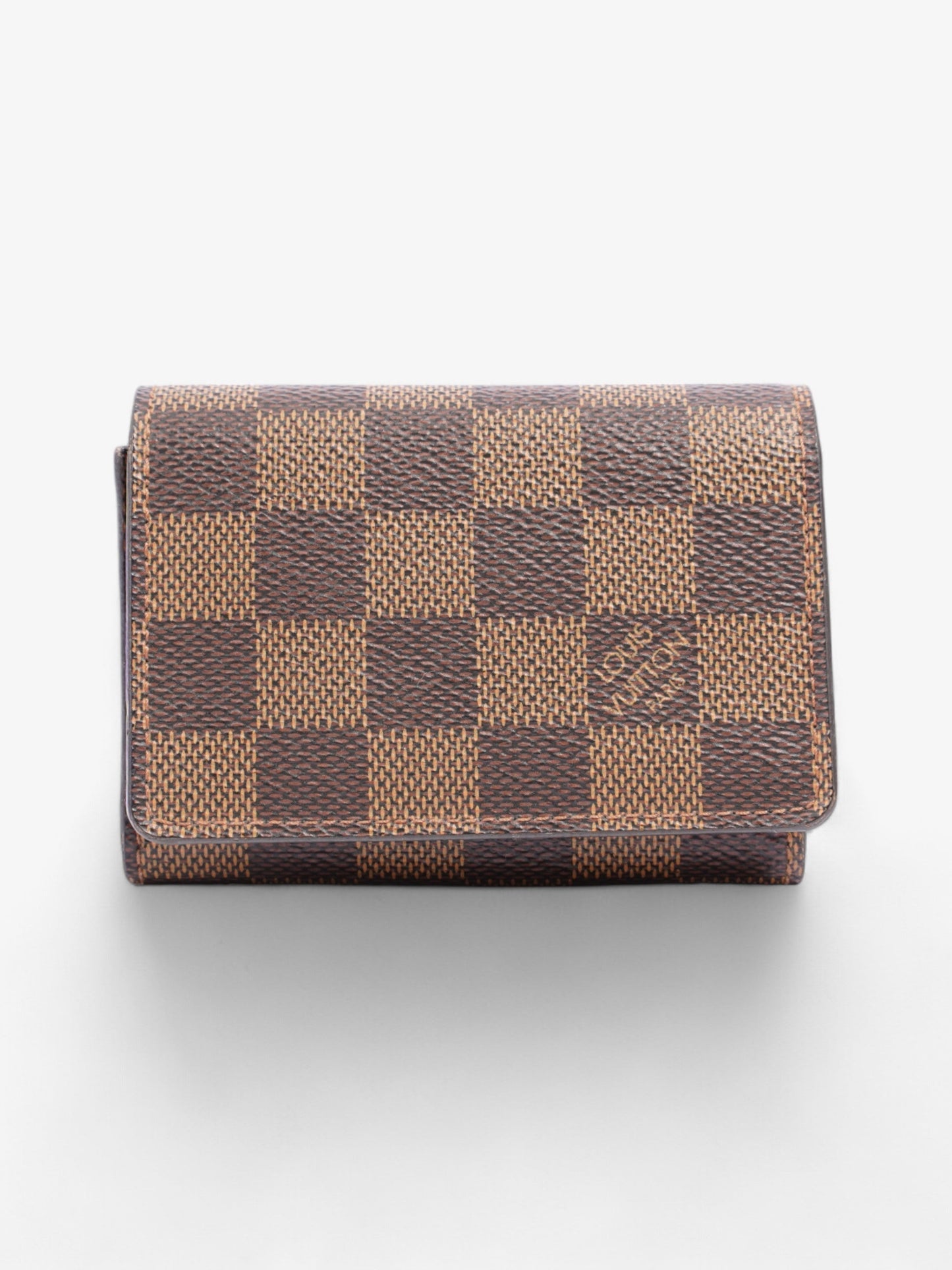 Louis Vuitton Card Case Holder Damier Ebene Coated Canvas