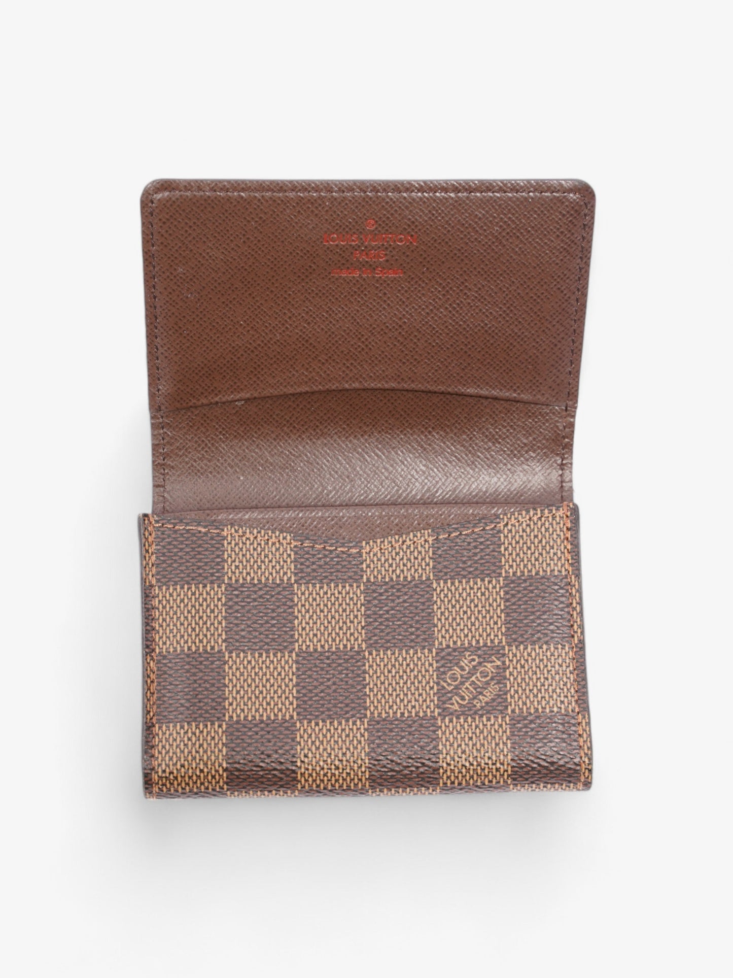 Louis Vuitton Card Case Holder Damier Ebene Coated Canvas