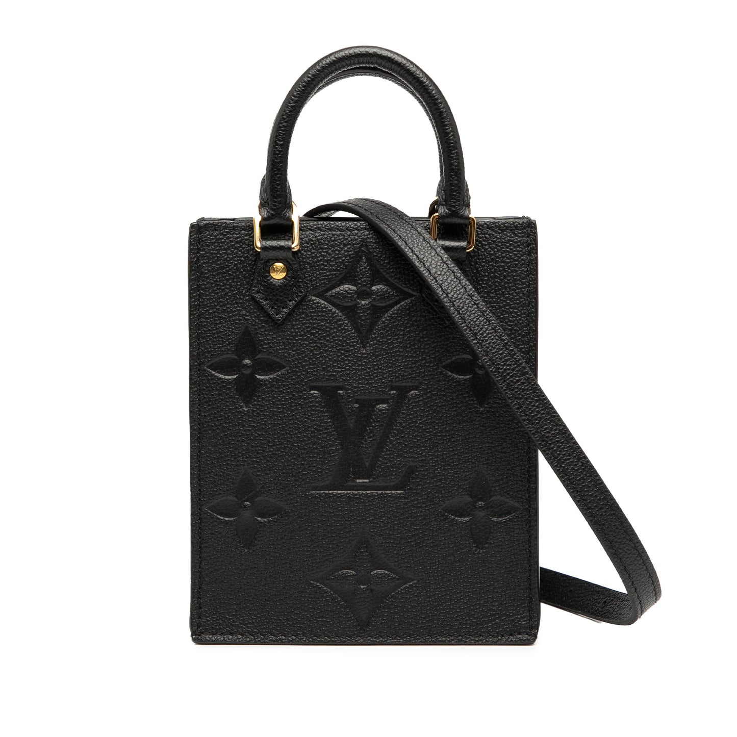 Black Louis Vuitton Monogram Empreinte Petit Sac Plat Satchel