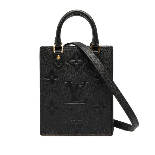 Black Louis Vuitton Monogram Empreinte Petit Sac Plat Satchel