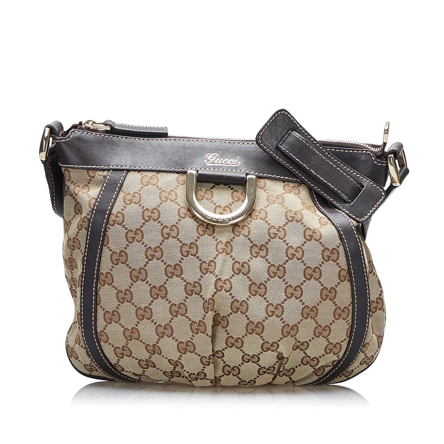 Gucci Abbey Leather Canvas Crossbody