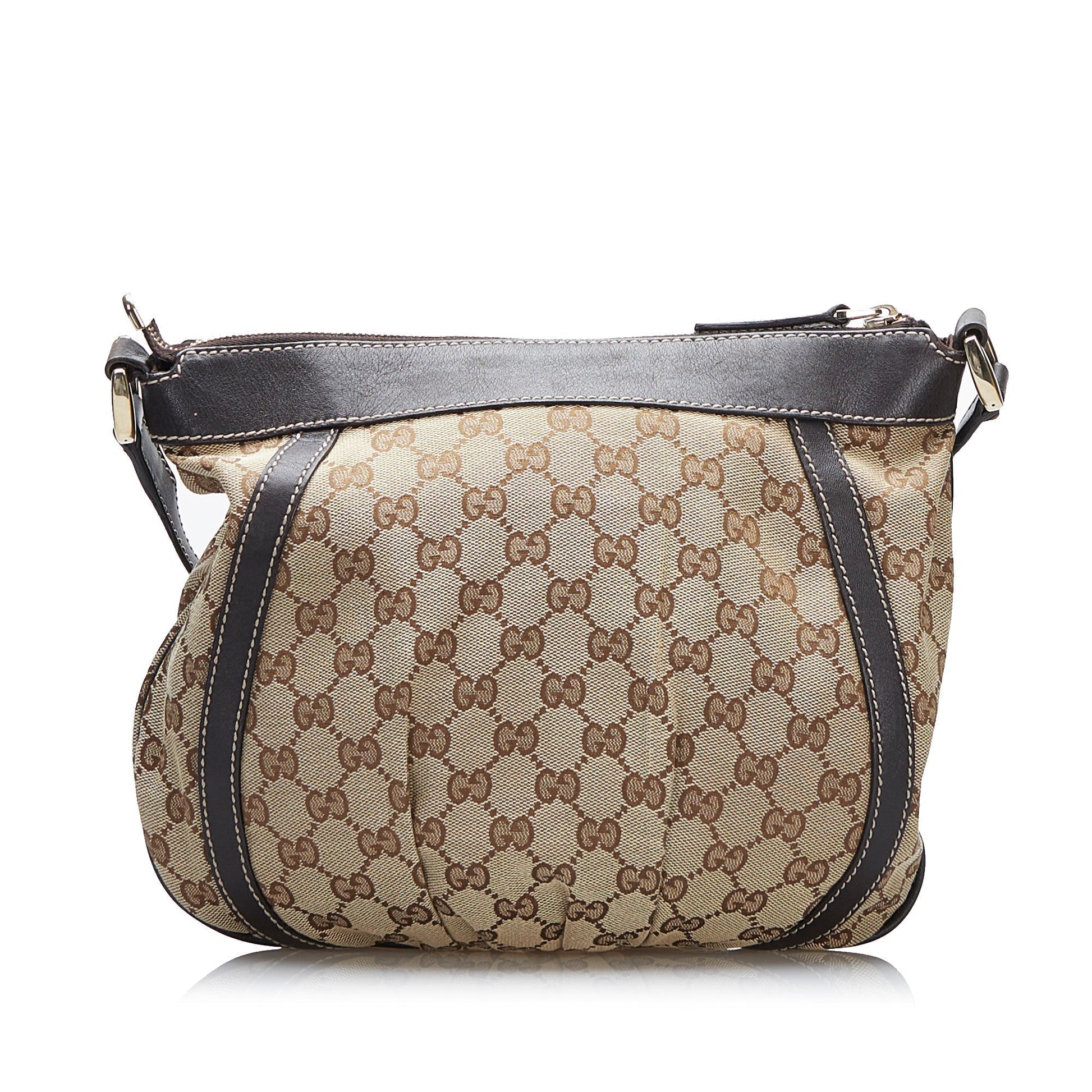 Gucci Abbey Leather Canvas Crossbody