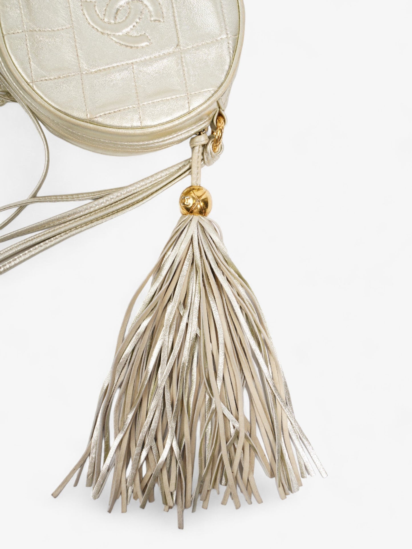 Chanel Round Logo Bag Gold Leather Mini