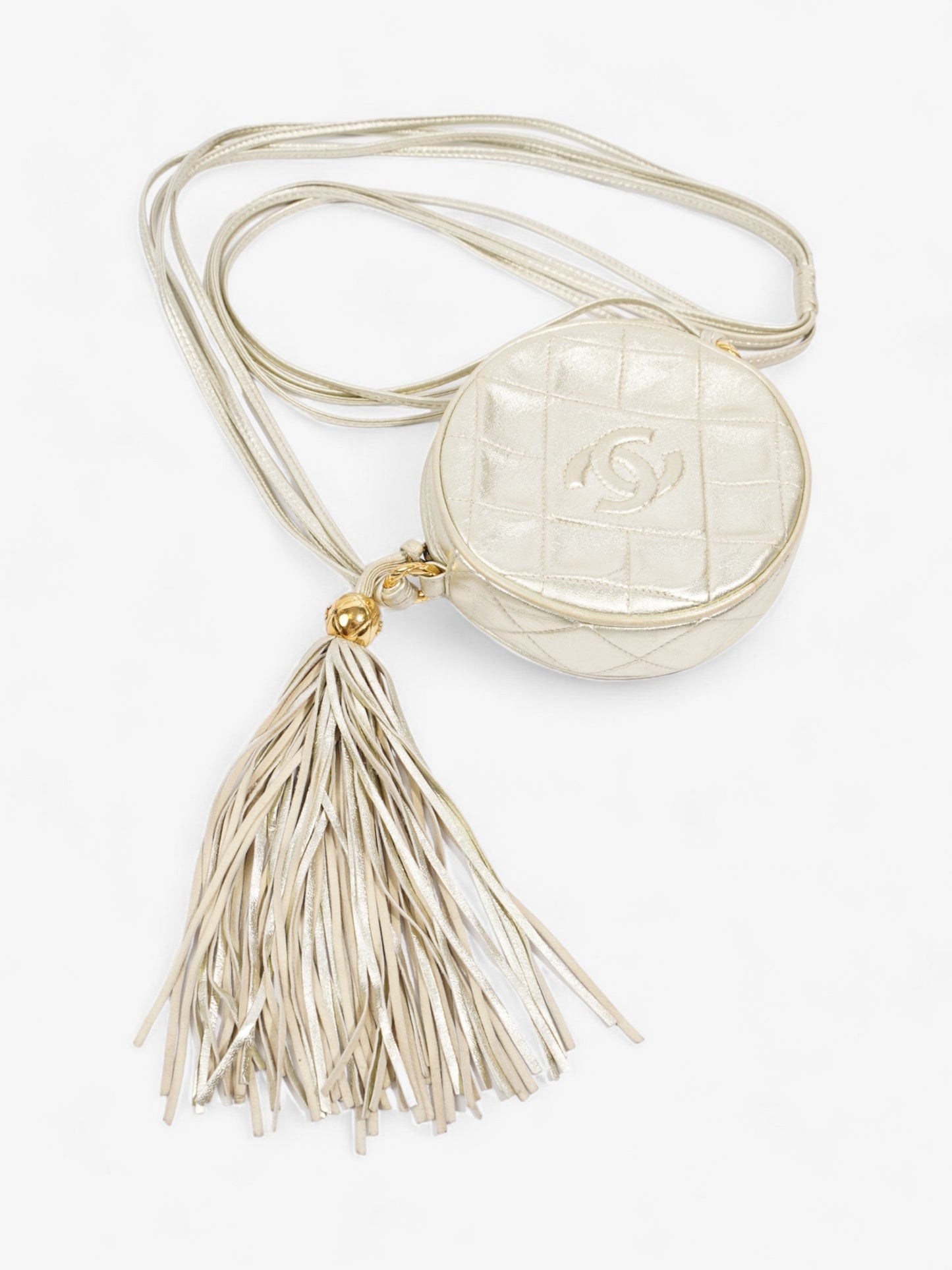 Chanel Round Logo Bag Gold Leather Mini