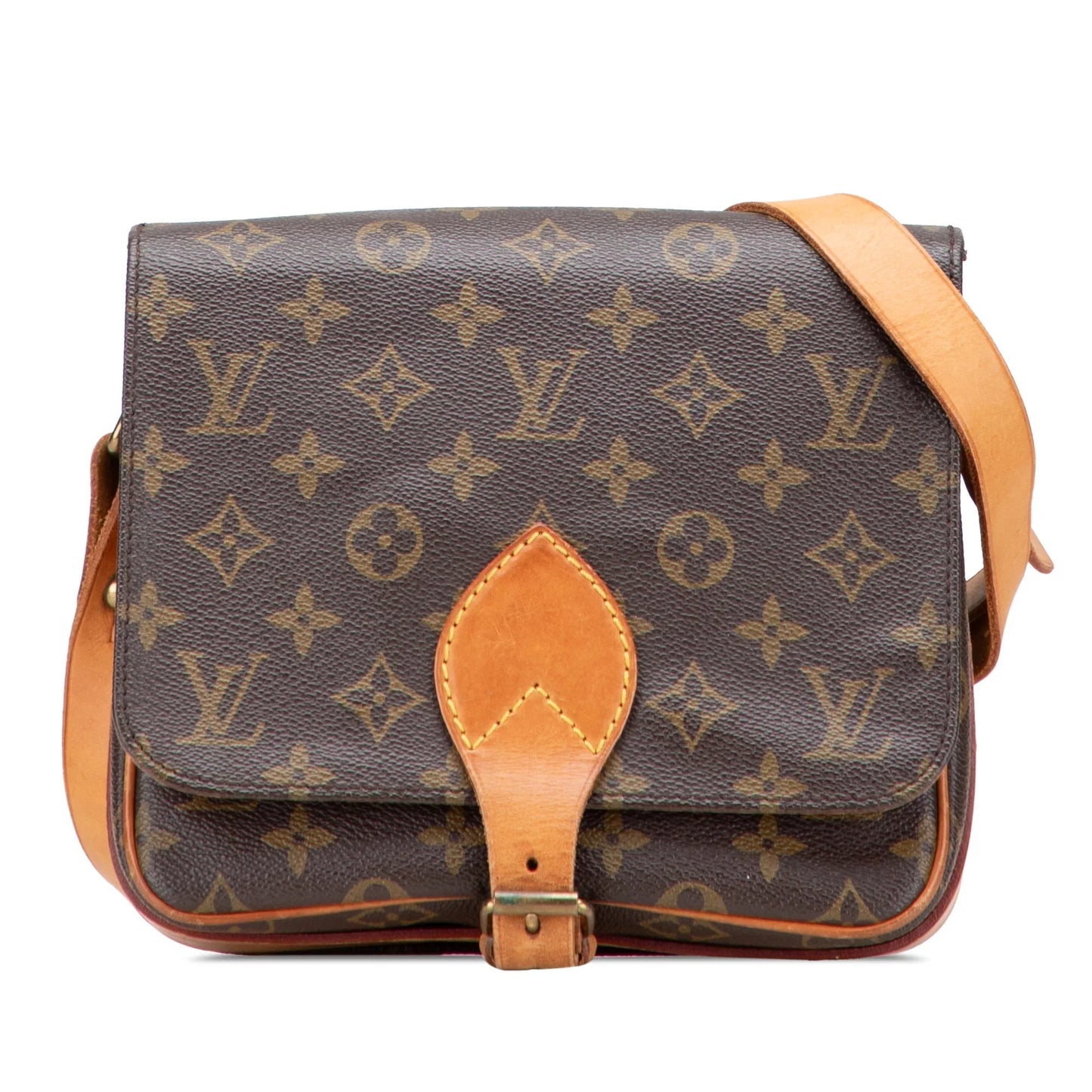 Brown Louis Vuitton Monogram Cartouchiere MM Crossbody Bag