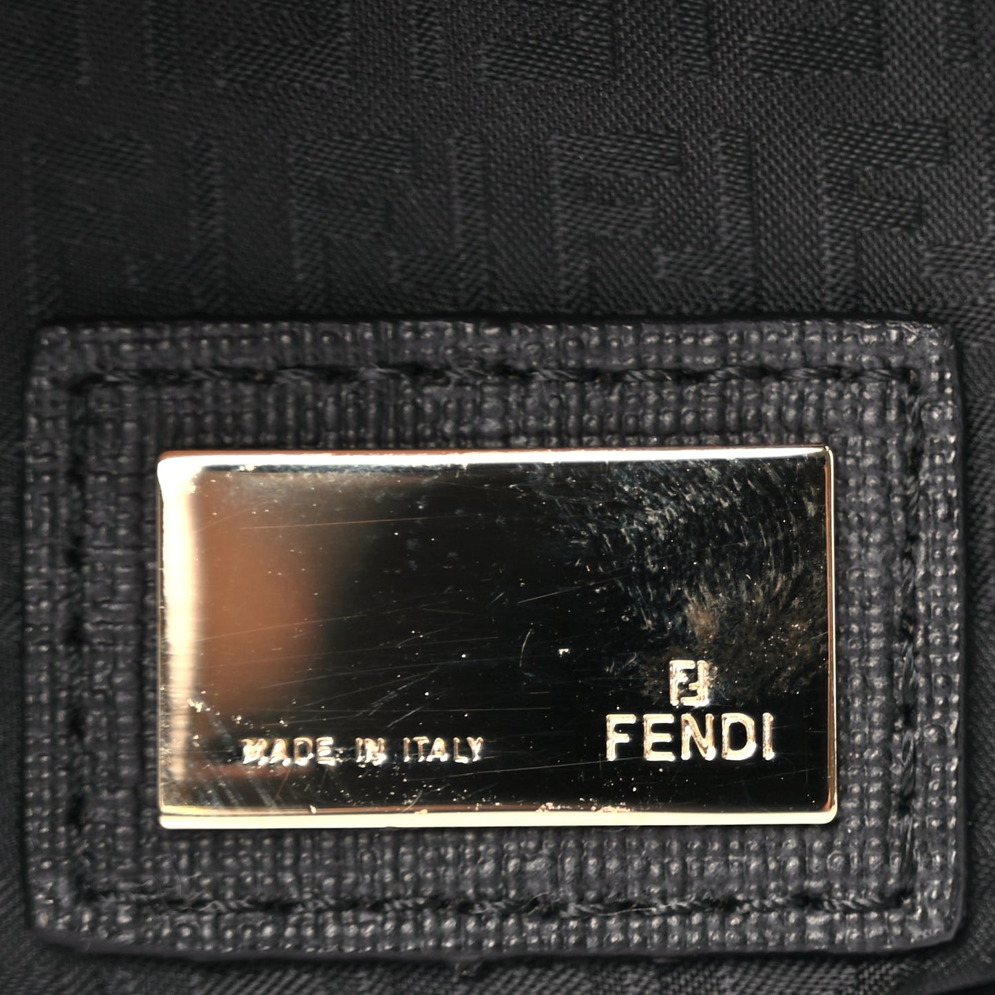 Fendi Zucca Spalmati Small Roll Tote Black