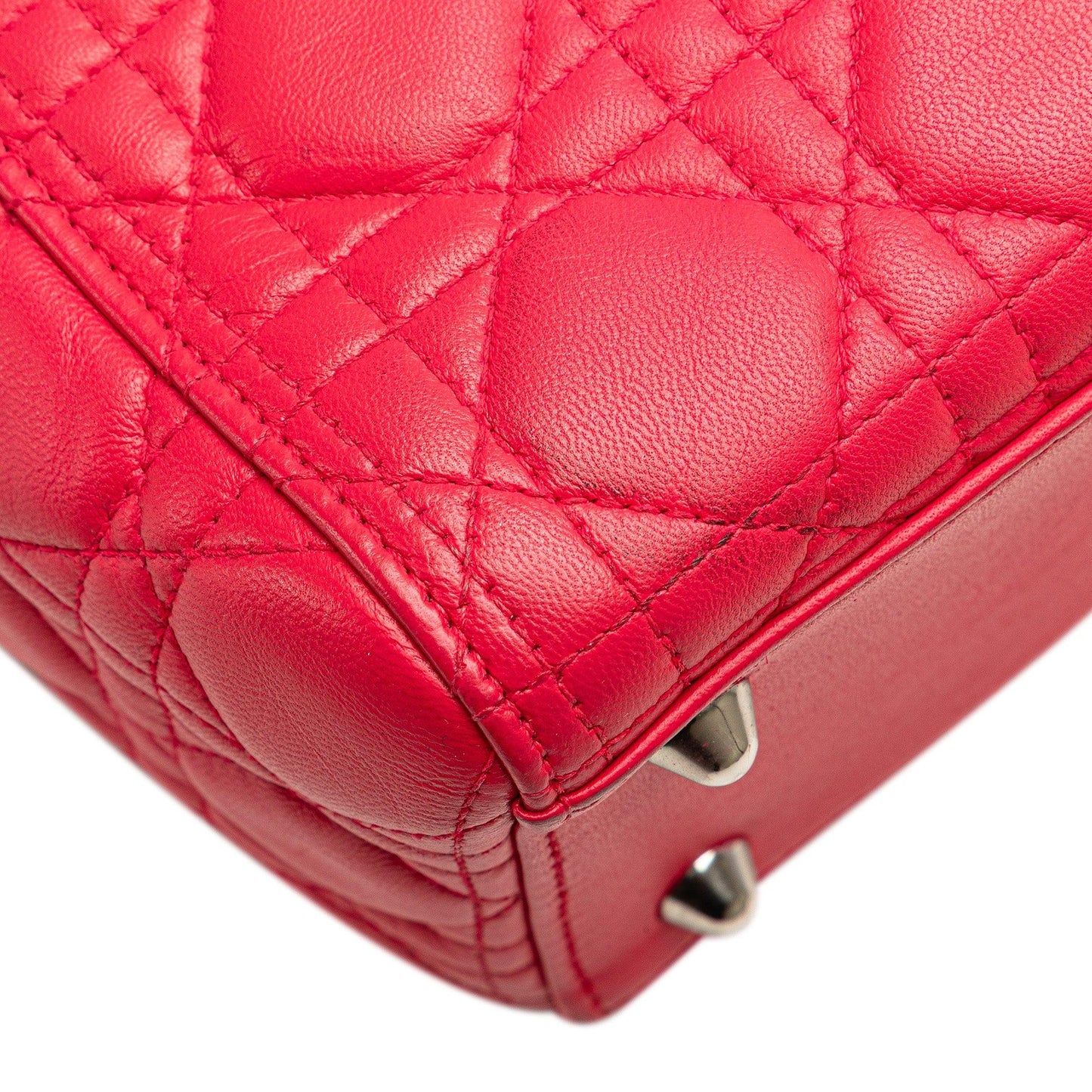 Pink Dior Large Lambskin Cannage Lady Dior Satchel