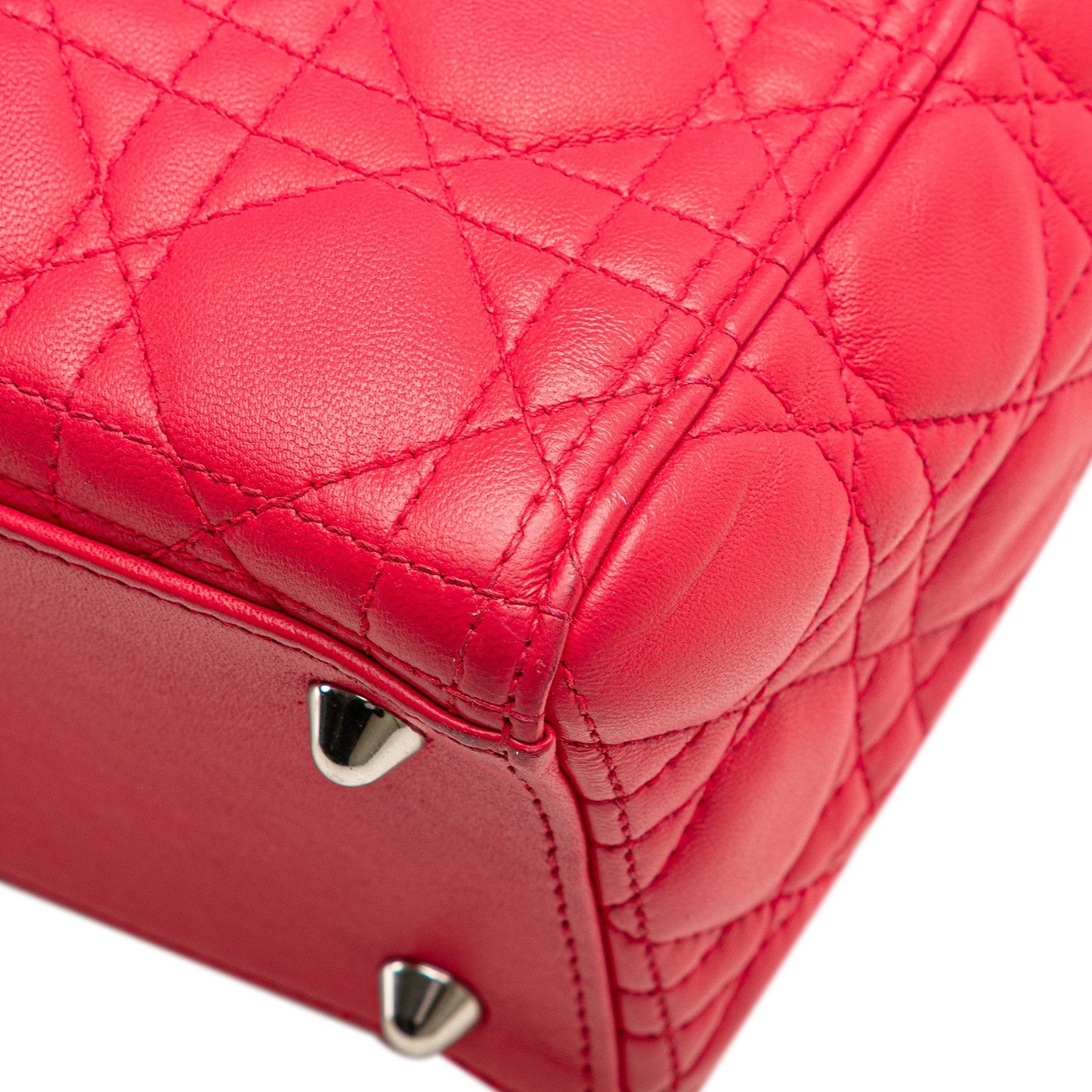 Pink Dior Large Lambskin Cannage Lady Dior Satchel
