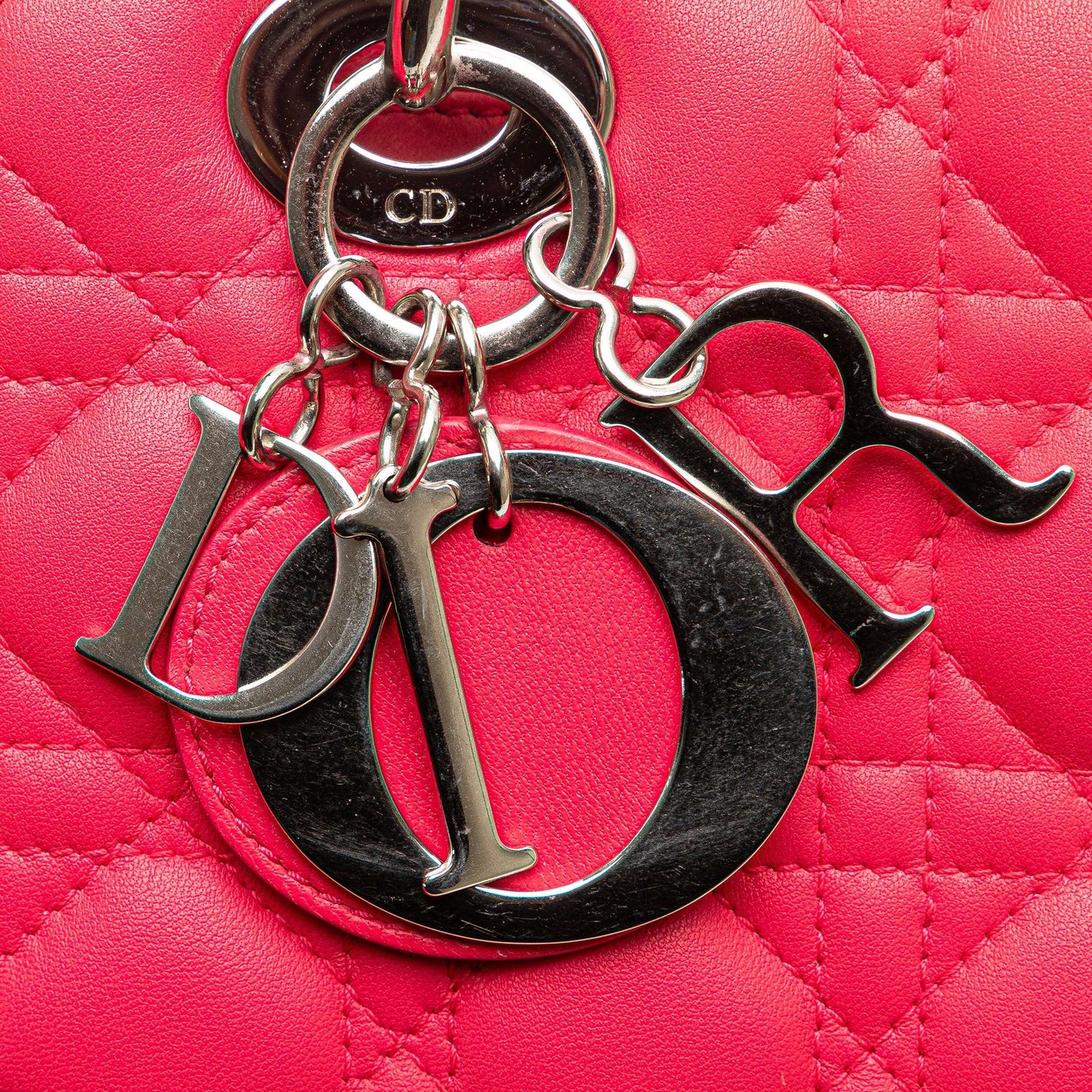 Pink Dior Large Lambskin Cannage Lady Dior Satchel