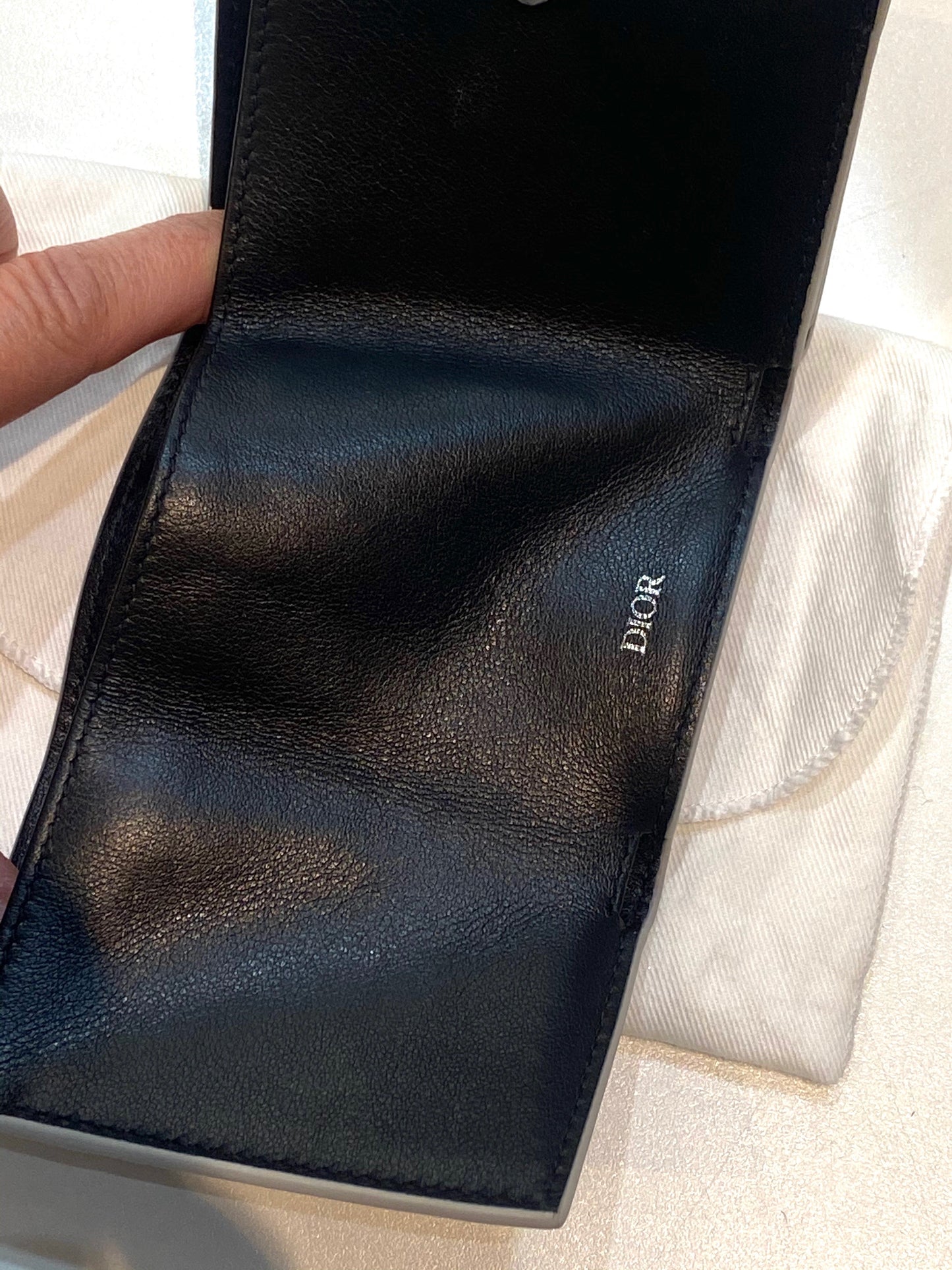DIOR CALFSKIN LEATHER COMPACT BIFOLD WALLET
