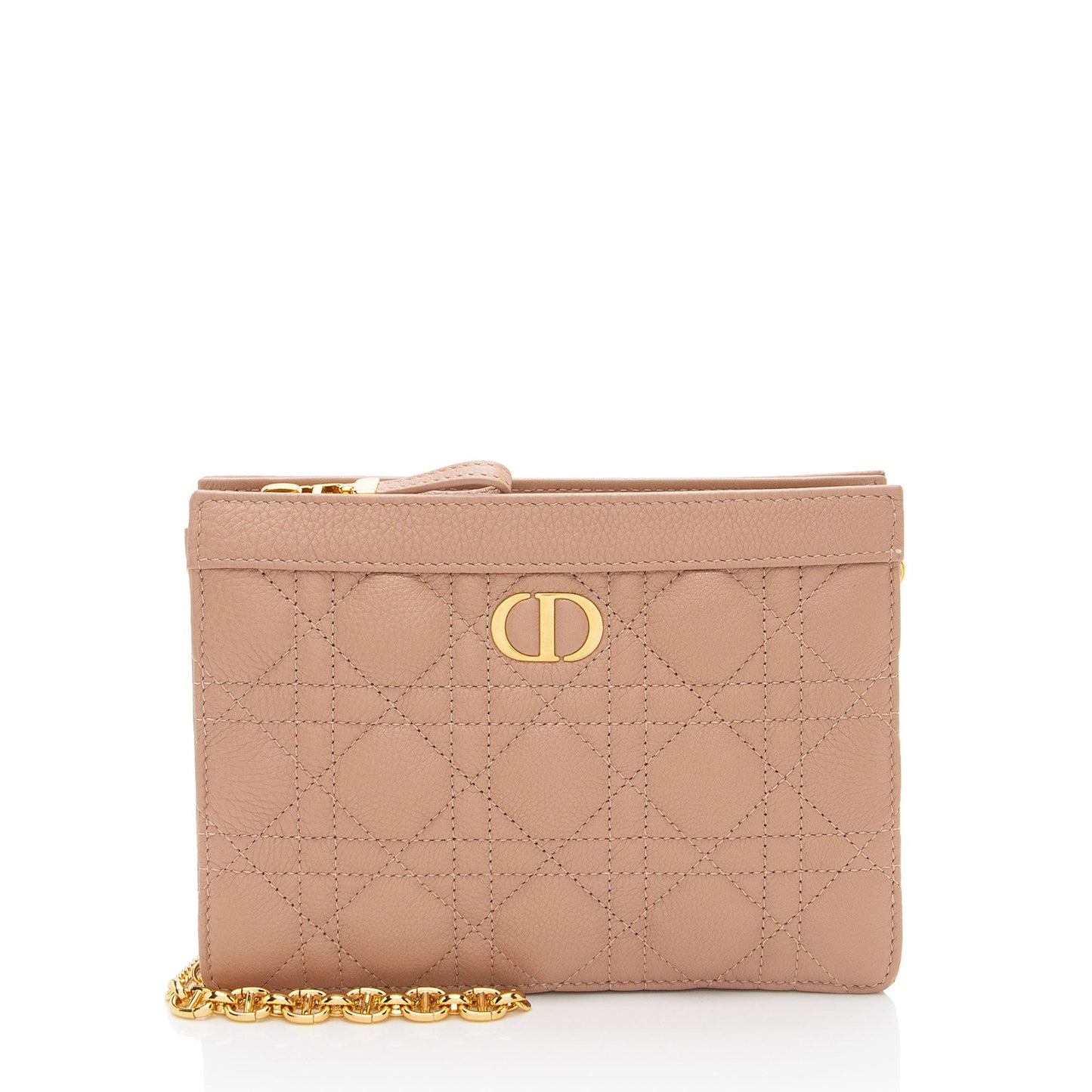 Dior Cannage Calfskin Caro Every Dior Pouch on Chain
