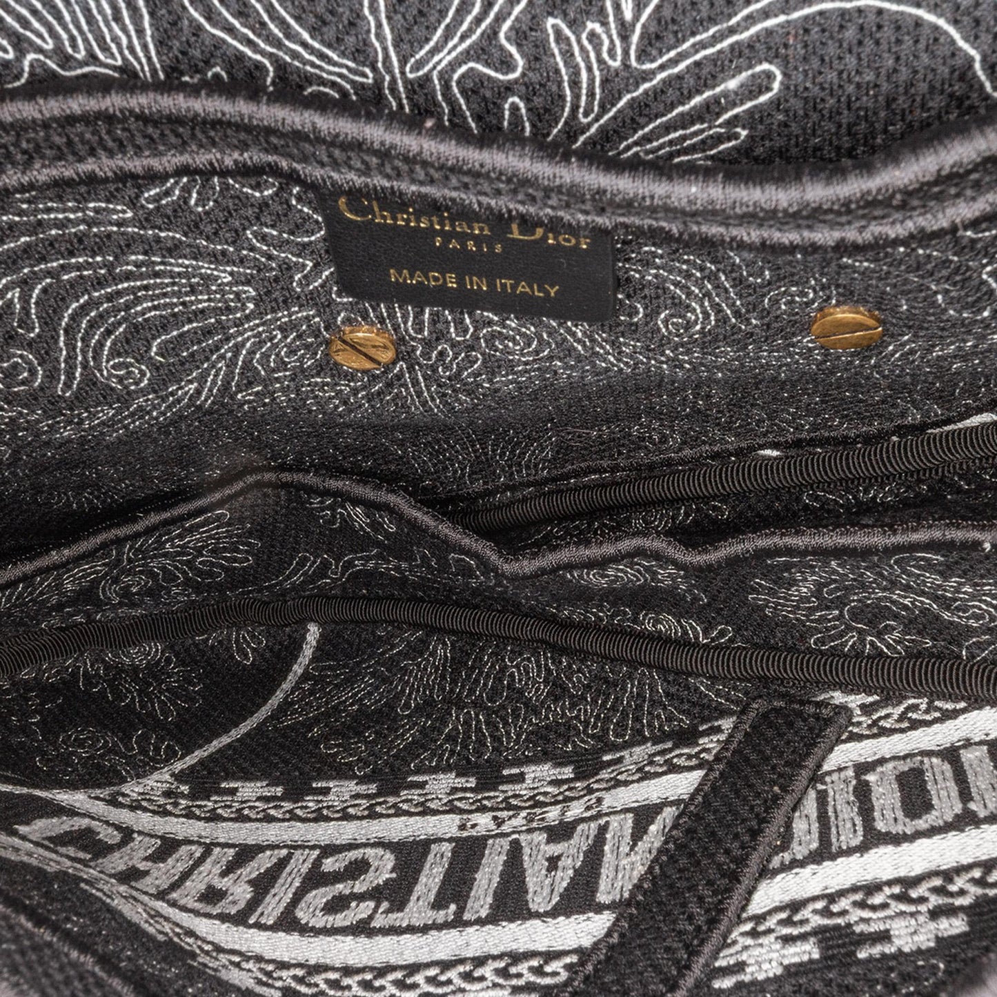 Dior Canvas Embroidered Ornamental Cornely Saddle Bag