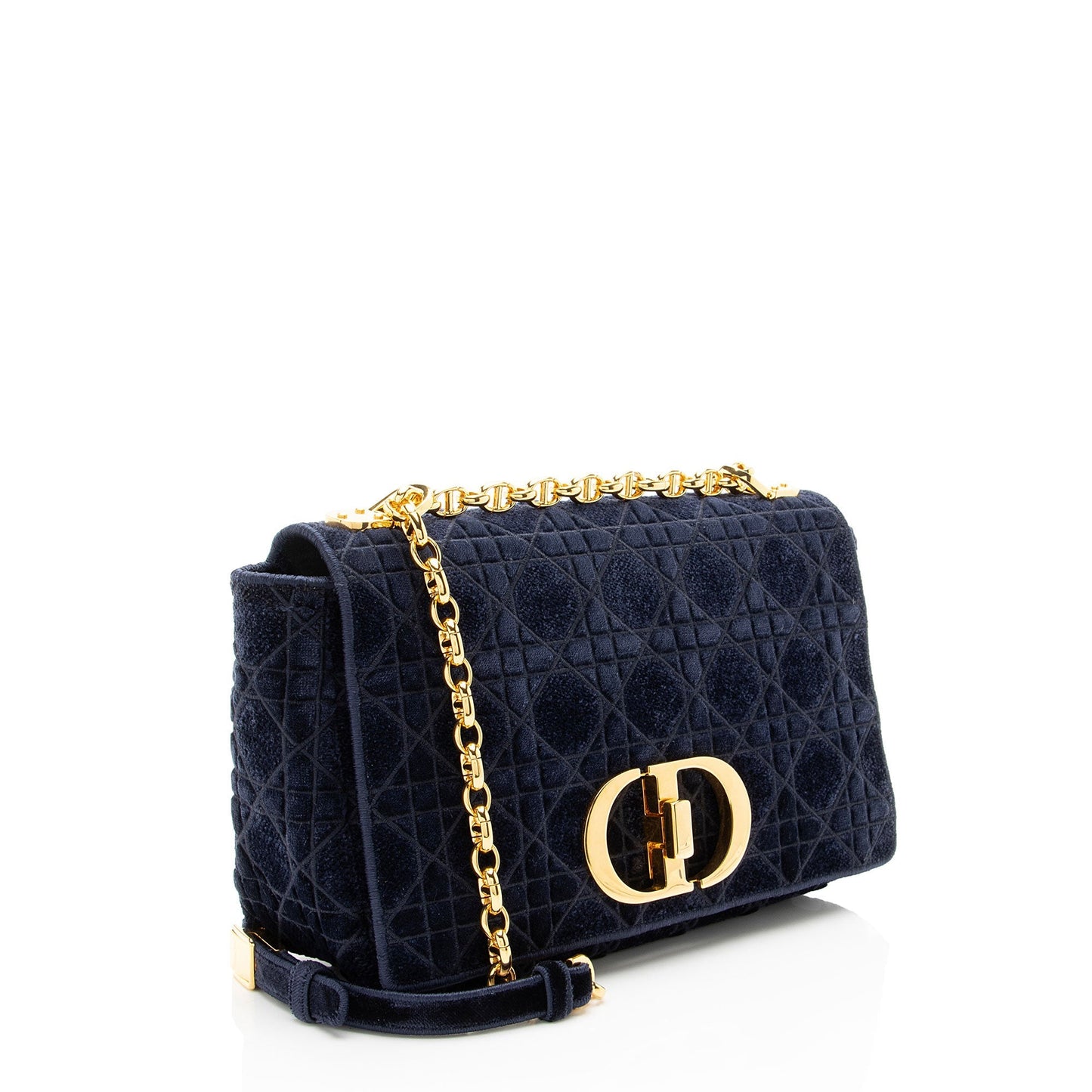 Dior Velvet Cannage Caro Medium Shoulder Bag