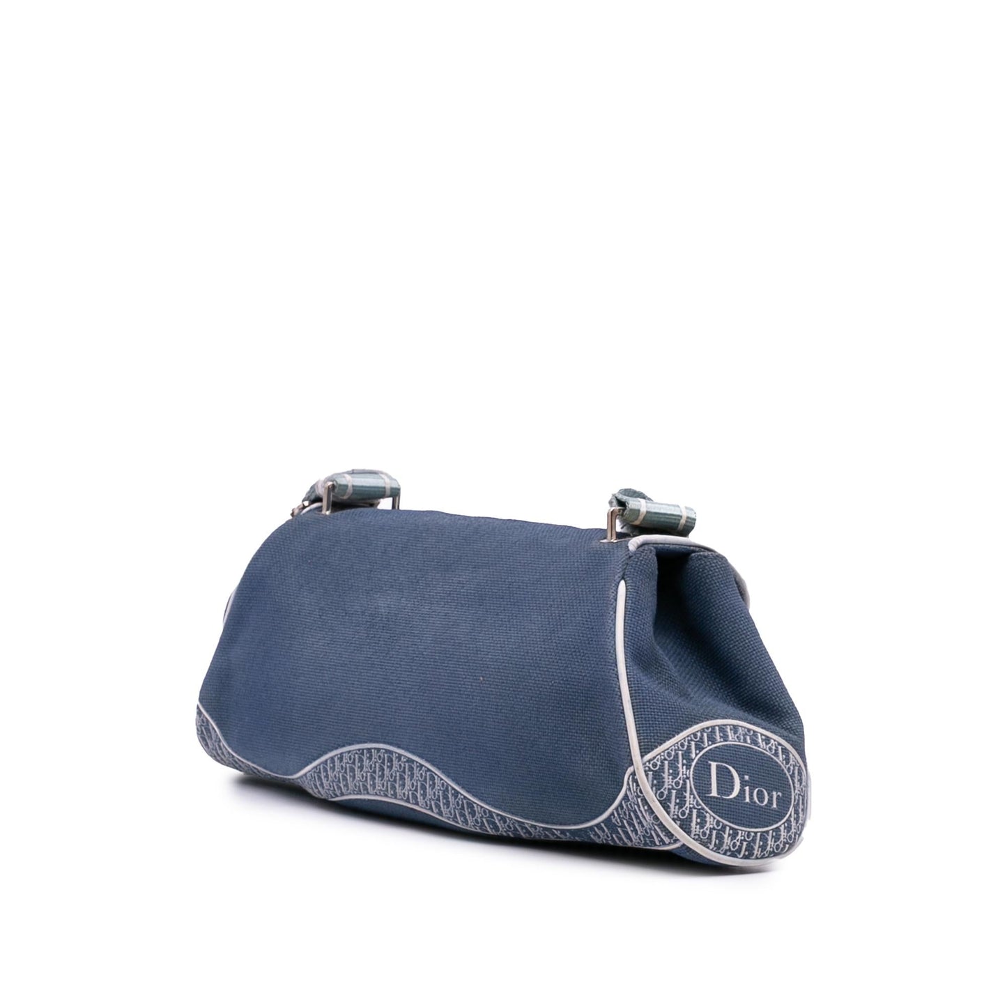 Dior John Galliano Diorissimo Trimmed Canvas Shoulder Bag