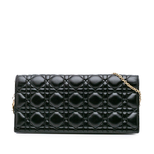 Dior Lambskin Cannage Lady Dior Convertible Clutch