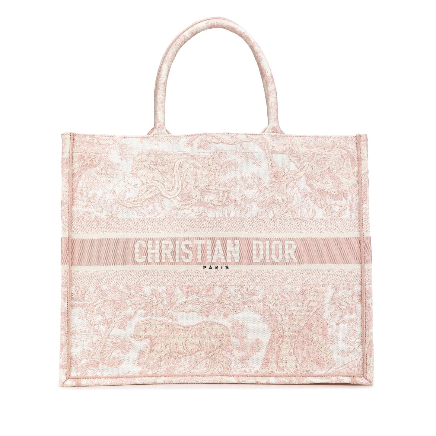 Dior Large Canvas Embroidered Dioriviera Toile De Jouy Book Tote