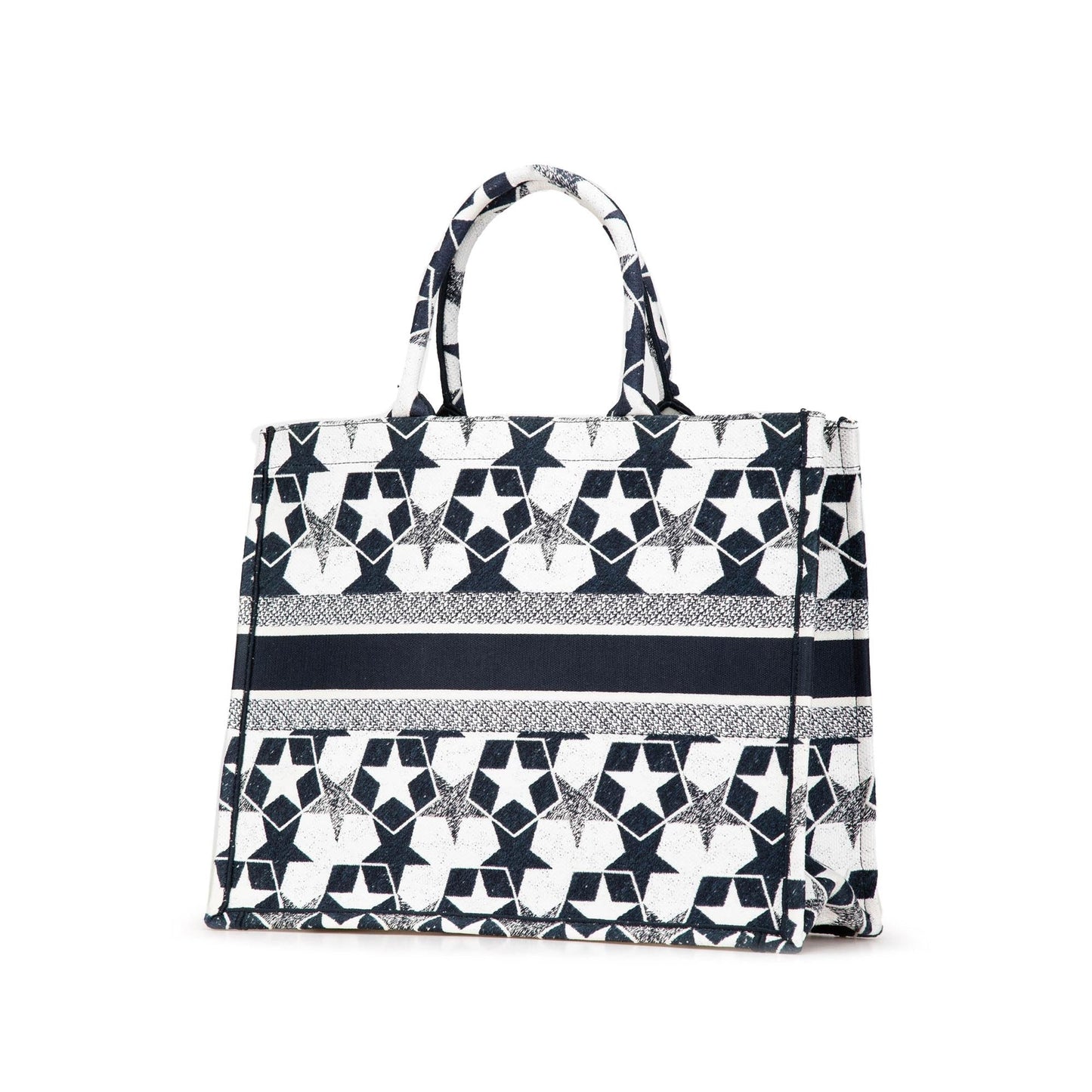 Dior Large Canvas Embroidered Lucky Star Book Tote