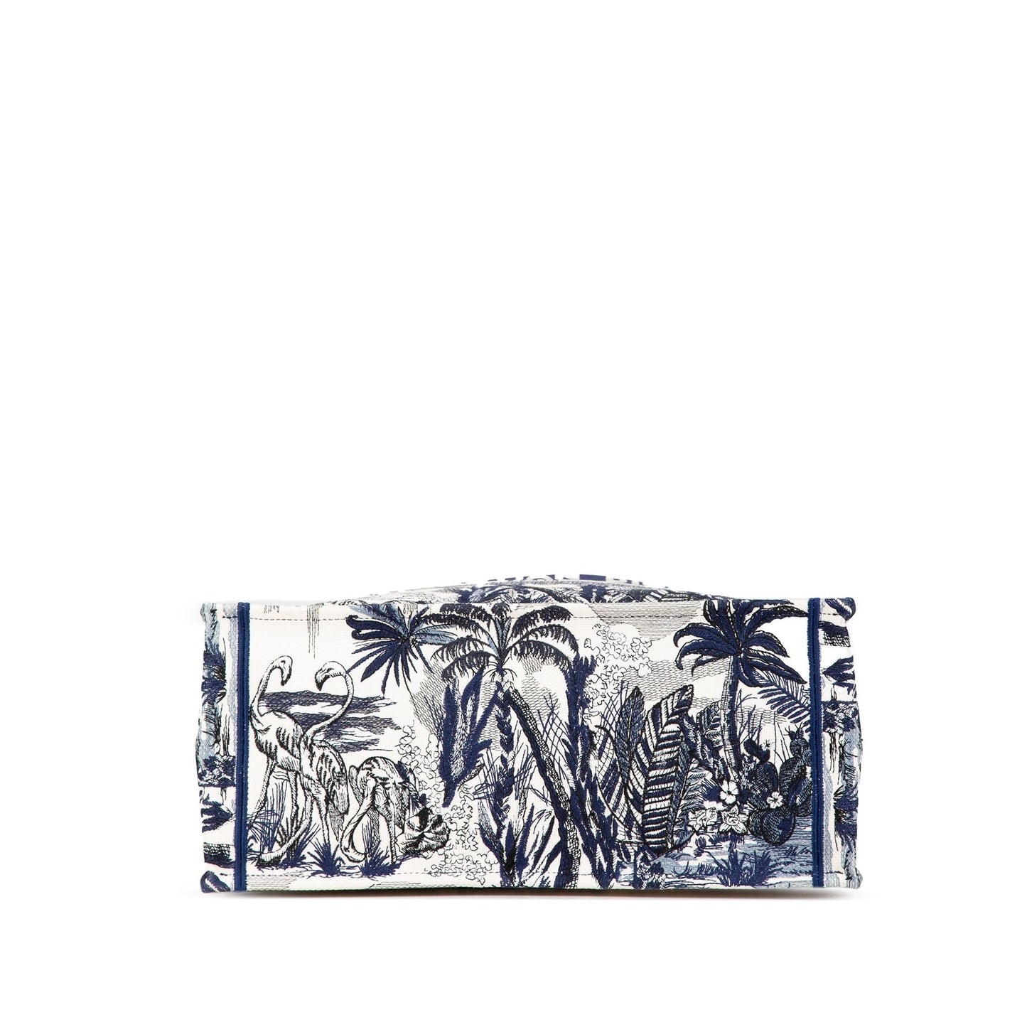 Dior Large Canvas Embroidered Palm Tree Toile De Jouy Book Tote